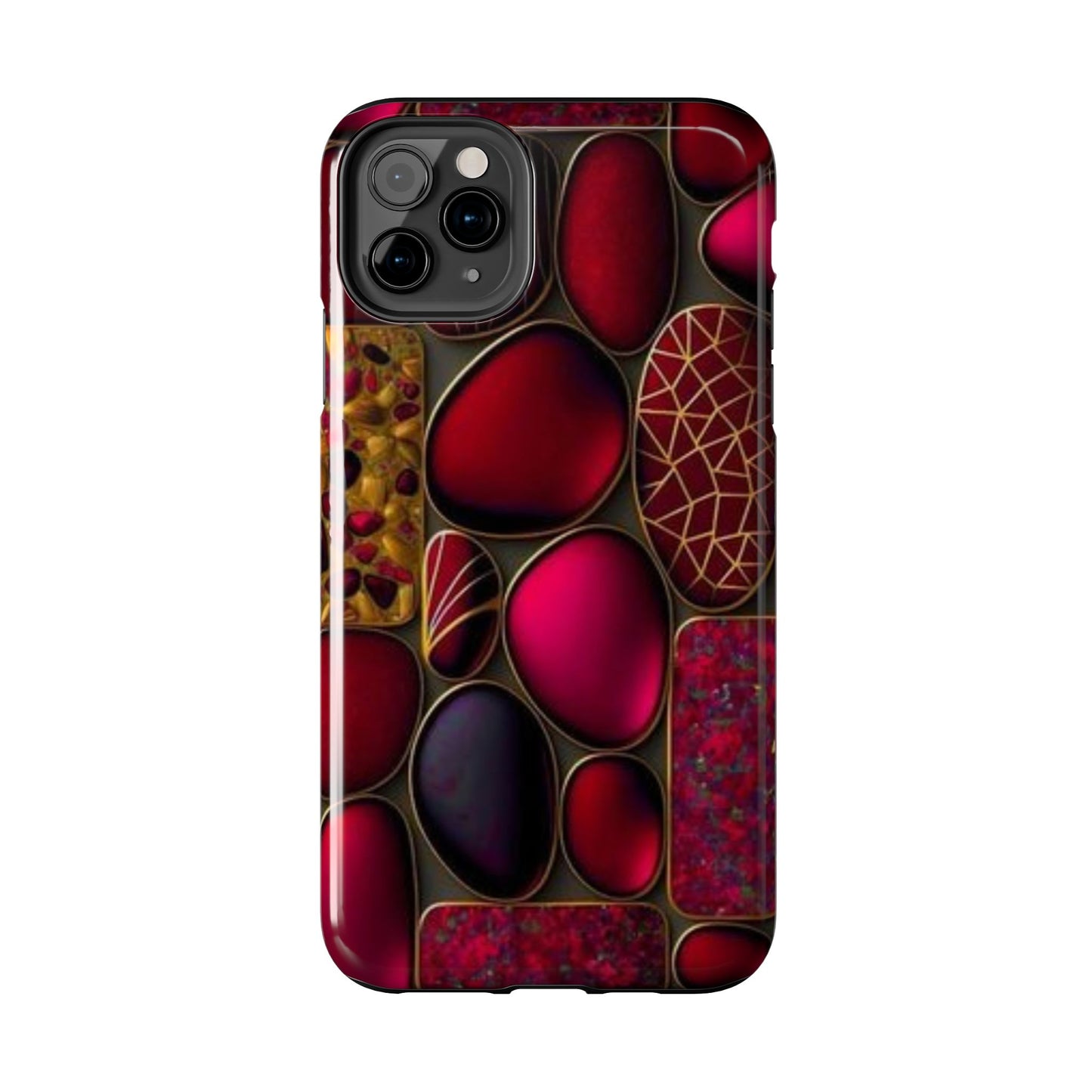 🔴 Tough Phone Cases – Red Stones Design for iPhone & Android – Durable Protection & Stylish Look