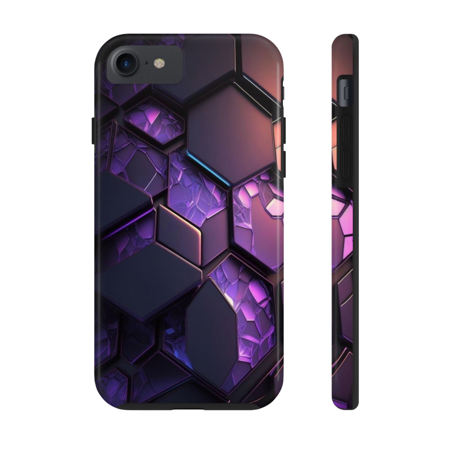 Hexagonal Tough Phone Case - Vibrant Protective Design for Tech Enthusiasts