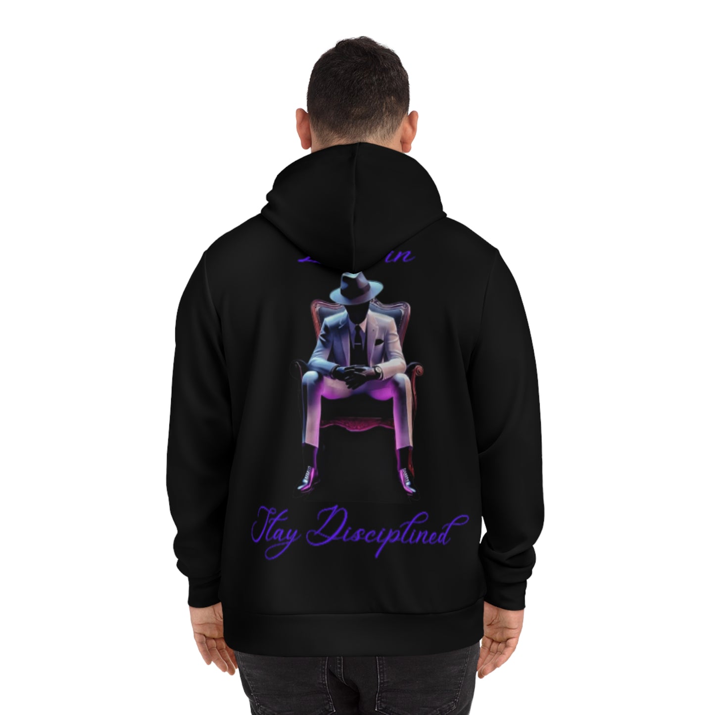 Obsidian Black Grind Mode Hoodie – "Lock In, Stay Disciplined" Performance Pullover with Drawstrings & Kangaroo Pocket