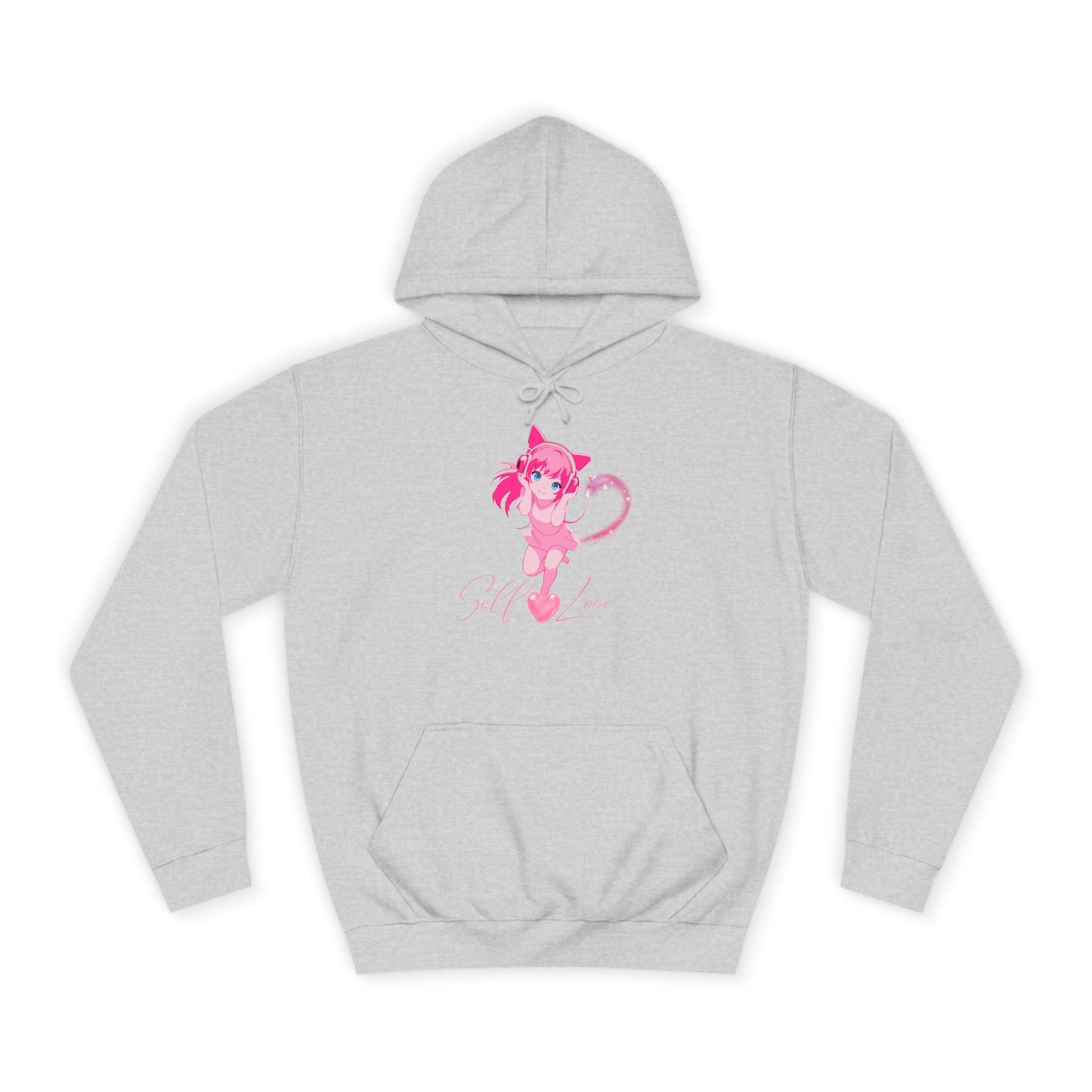 Charcoal Grey Self-Love Sweatshirt – Cute Pink Anime Aesthetic Pullover