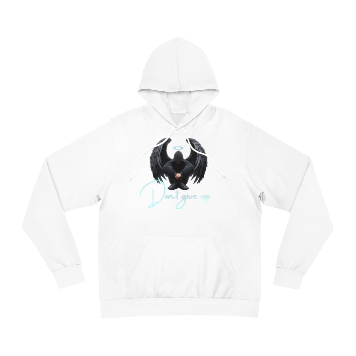 Frost White Hoodie for Men & Women – "Rise Above" Winged Champion Motivational Wear