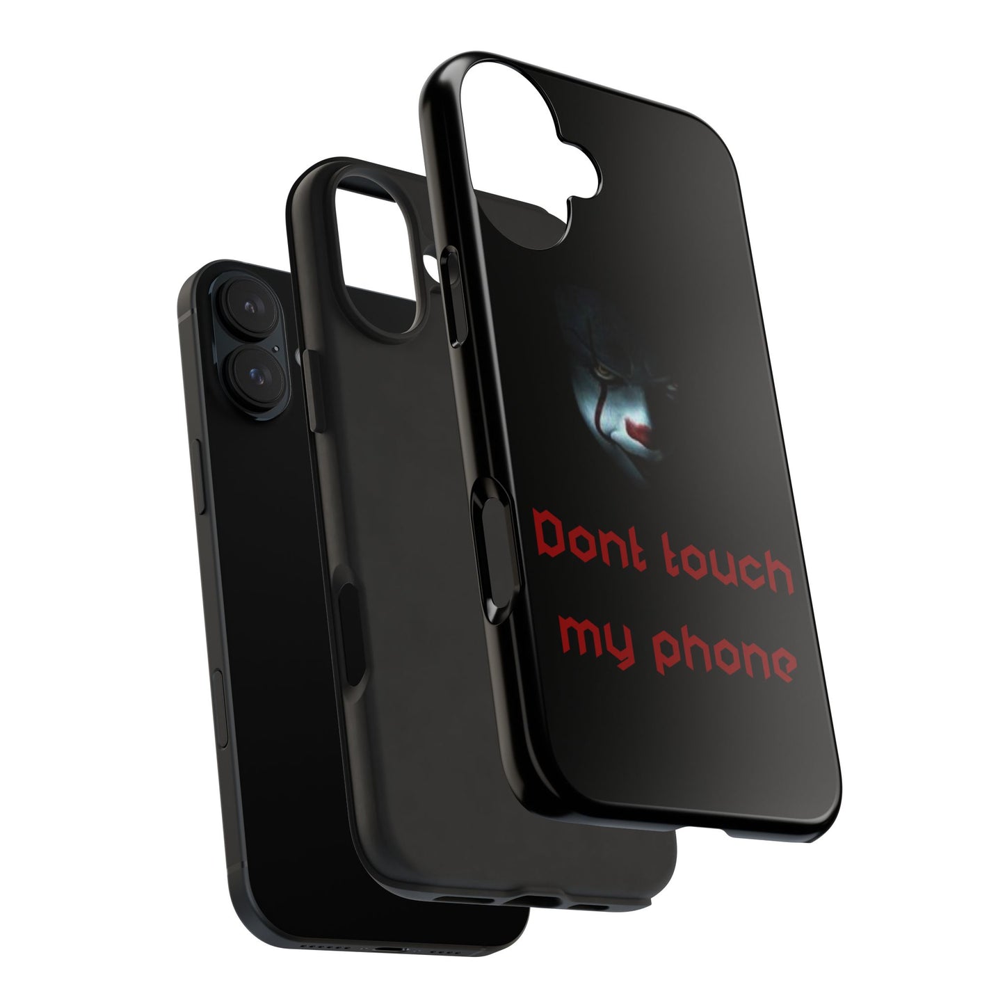 🤡 Creepy Clown Tough Phone Case – "Don’t Touch My Phone" Design for iPhone & Android