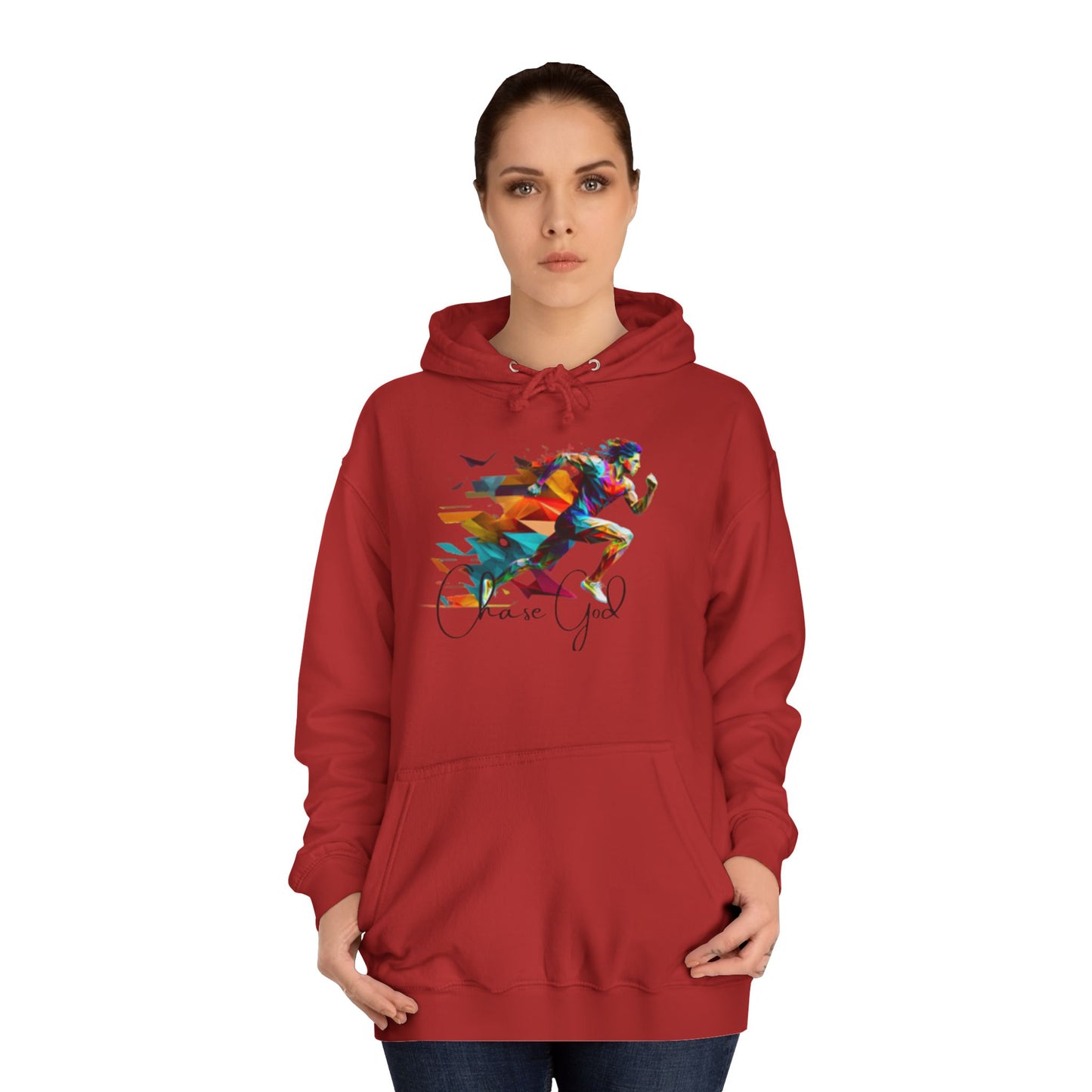 Angel White Faith Hoodie for Men – "Chase God, Inspire & Elevate" Spiritual Motivation Wear