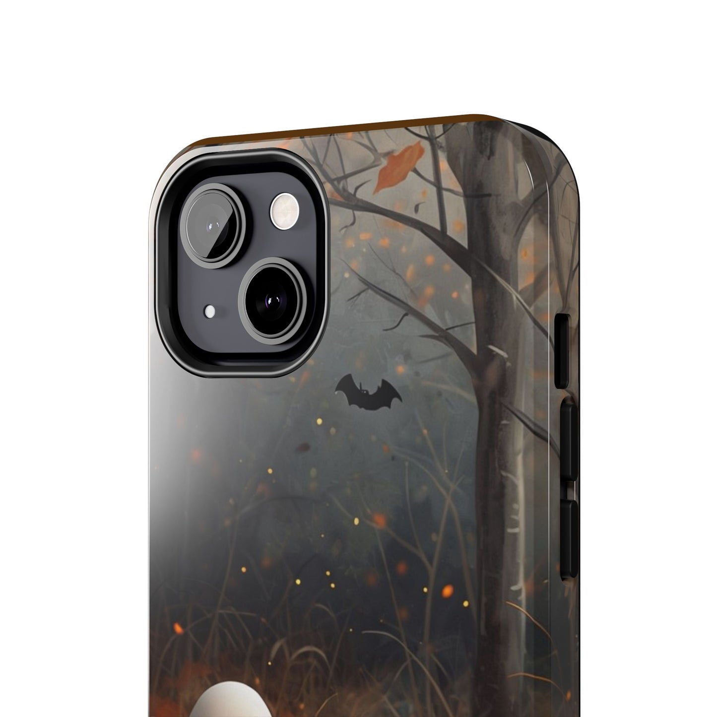 Spooky Halloween Phone Case - Tough Protective Cover with Ghost and Pumpkin Design