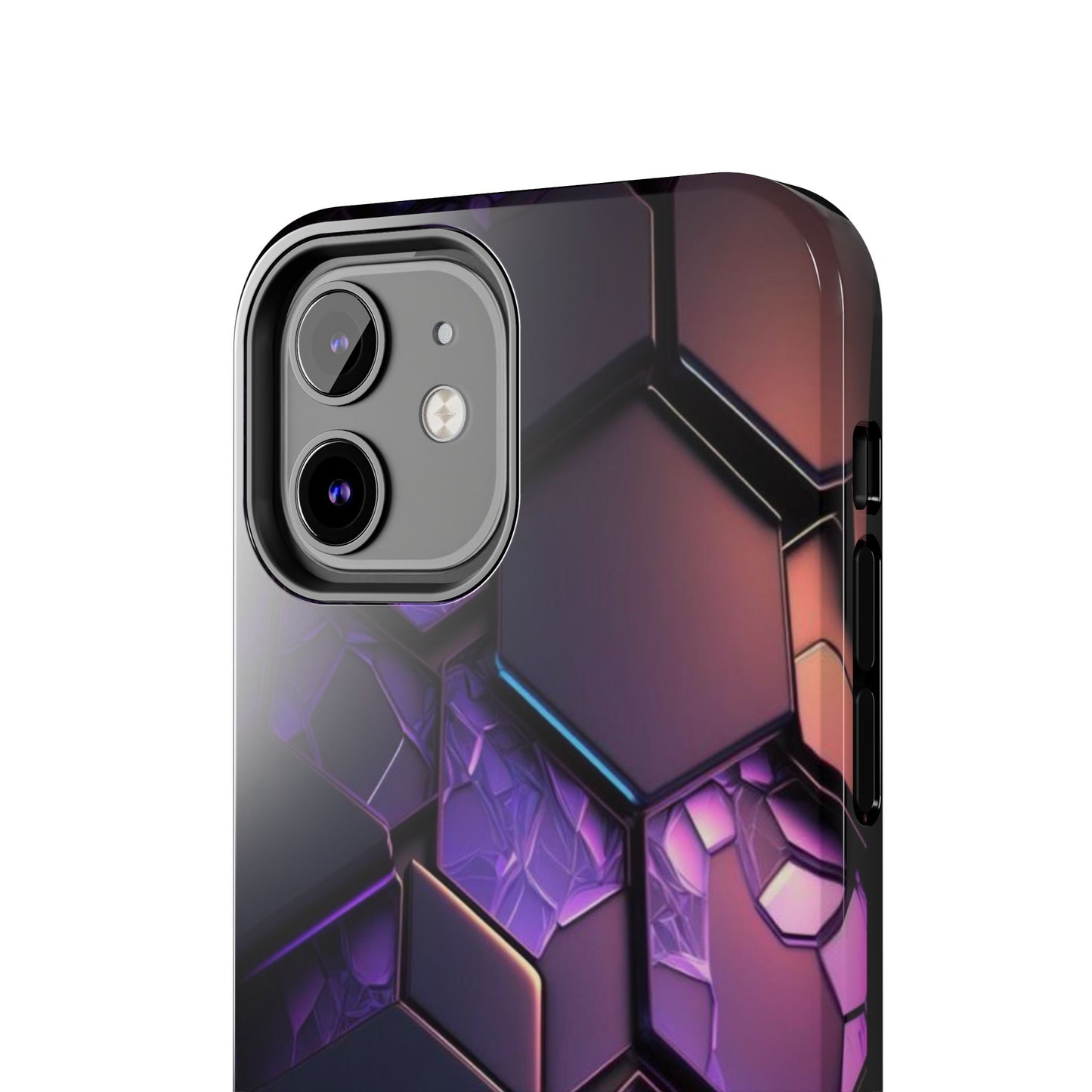 Hexagonal Tough Phone Case - Vibrant Protective Design for Tech Enthusiasts