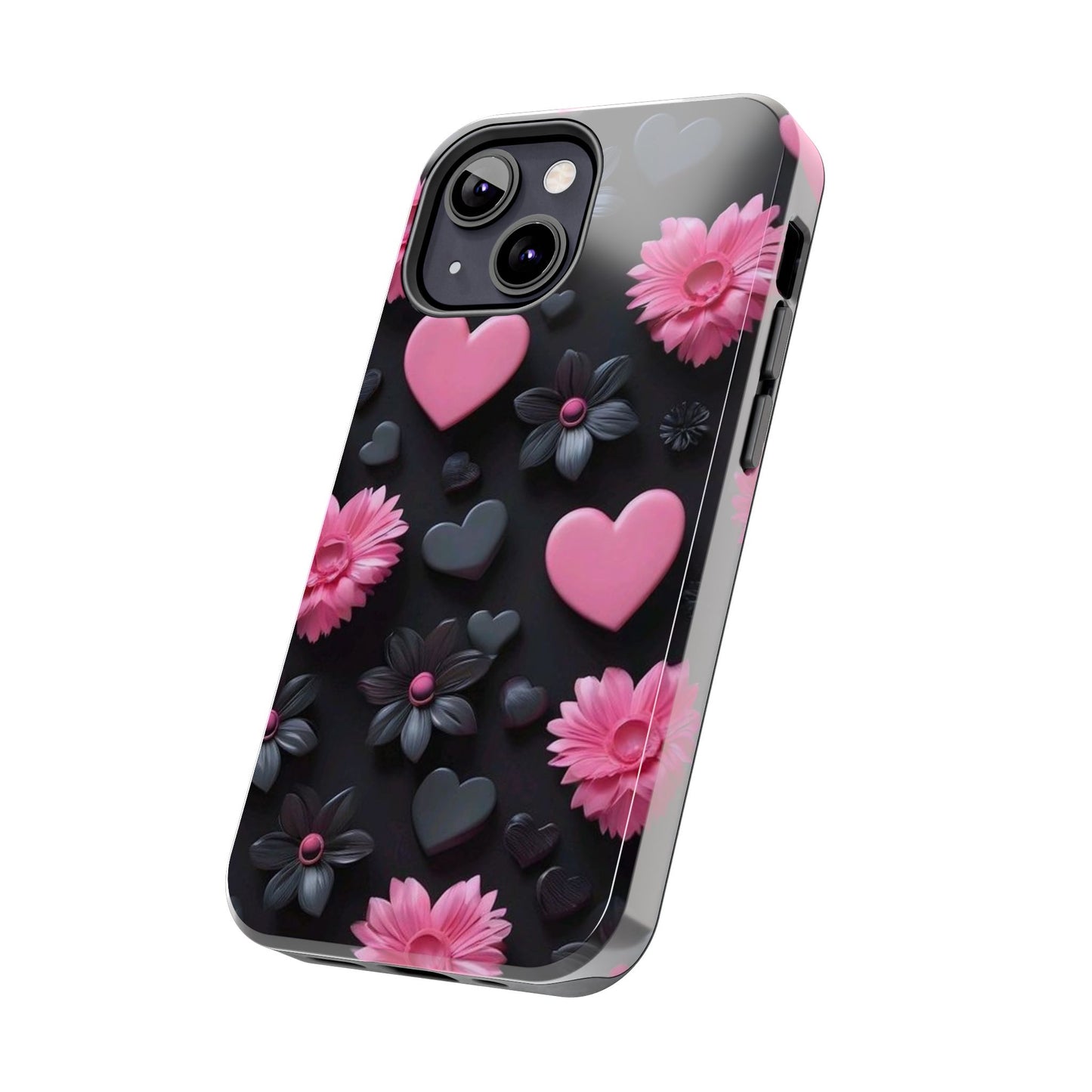 Floral Heart Tough Phone Case - Durable Protection Bold Design For iPhones & Androids