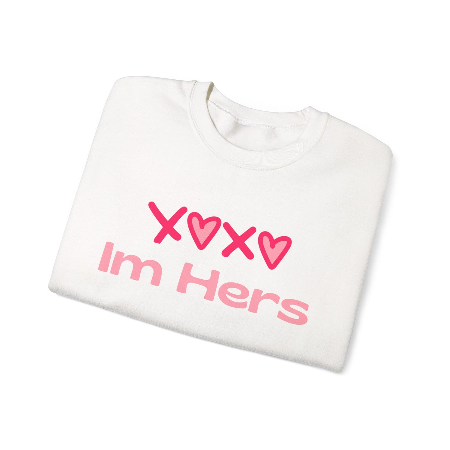 "XOXO ‘I’m His’ Crewneck Sweatshirt – Romantic Unisex Pullover | Cozy Valentine’s Day & Everyday Love Apparel"
