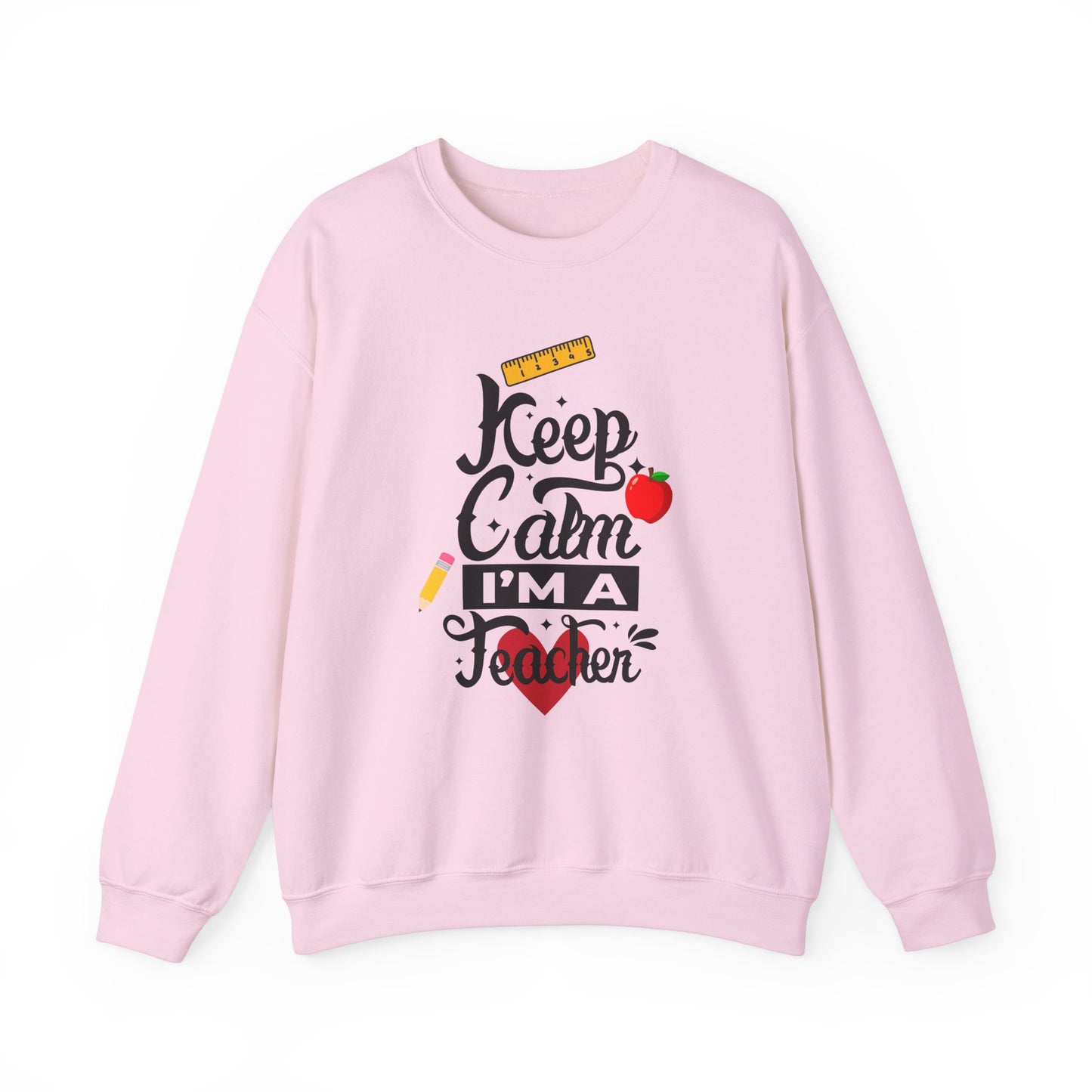 Chalkboard Calm Baby Blue Sweatshirt for Women – Keep Calm I'm a Teacher Appreciation Crew
