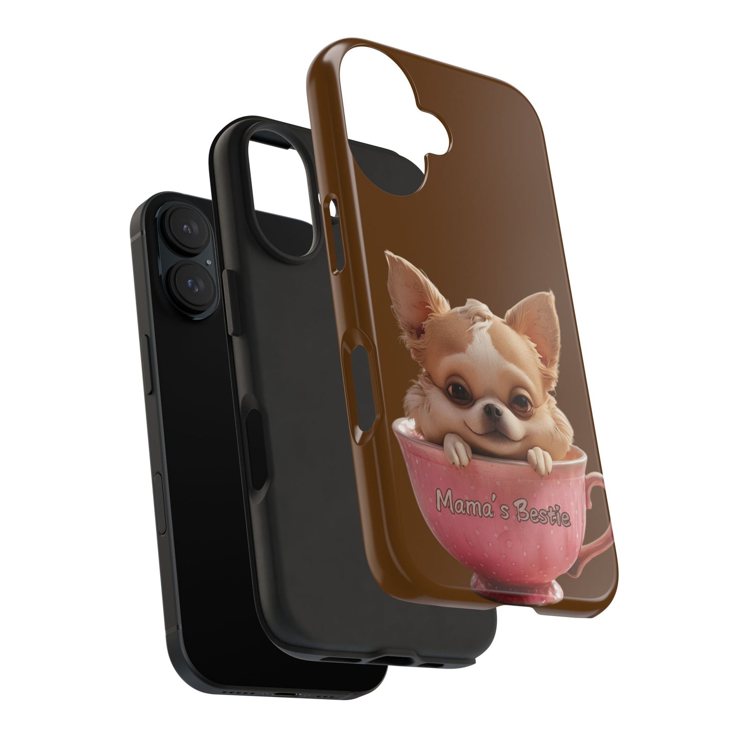 Cute Chihuahua Tough Phone Case - 'Mama's Bestie' Design