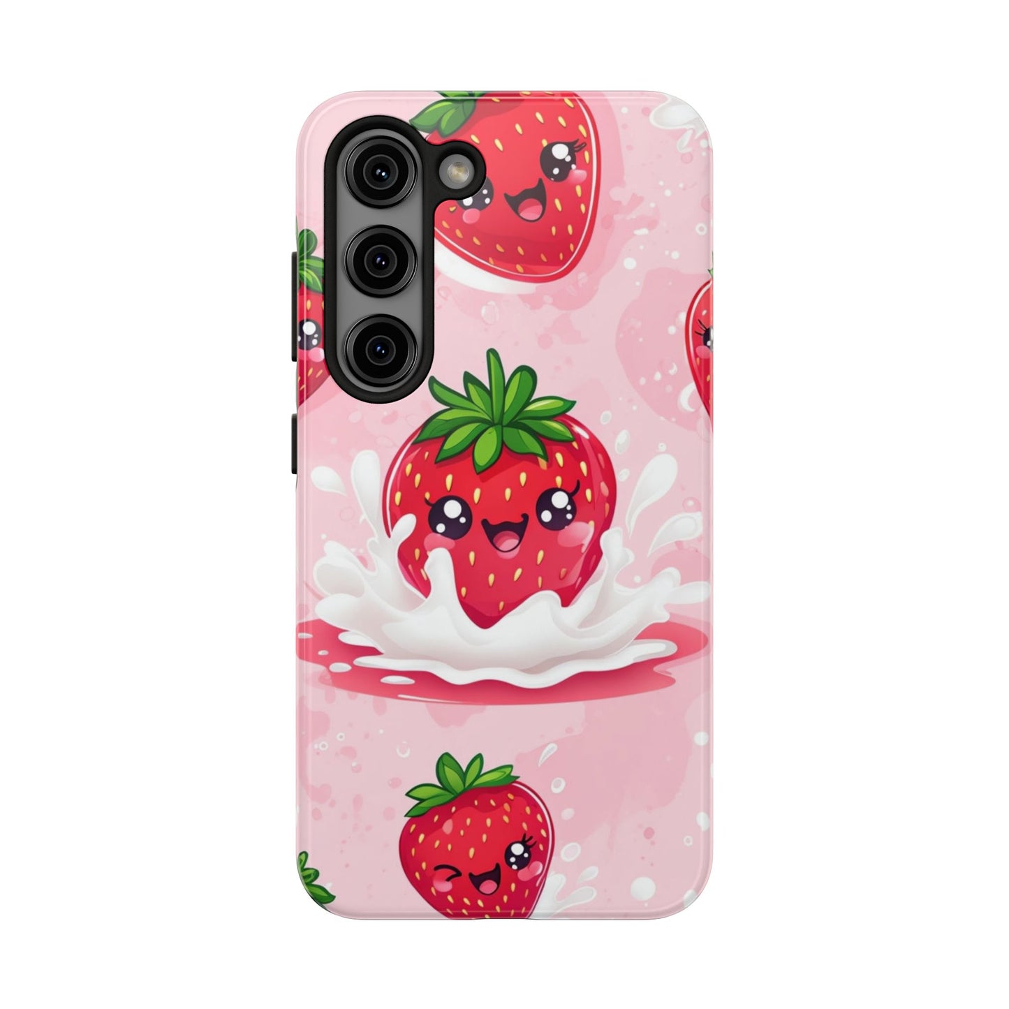 Kawaii Strawberry Tough Phone Case - Cute & Durable Protection