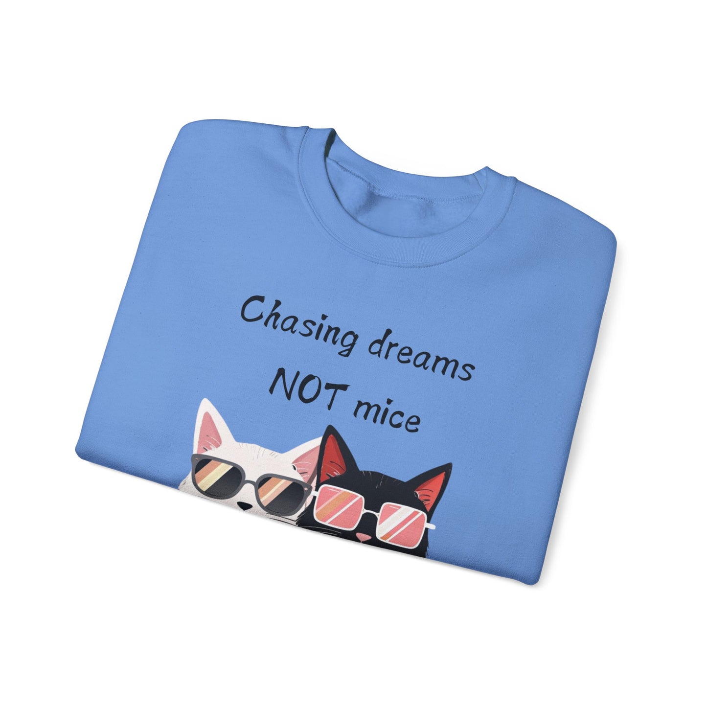 Dusty Lilac Chasing Dreams Cat-Lover Sweater for Men & Women – Whiskered Motivation Style