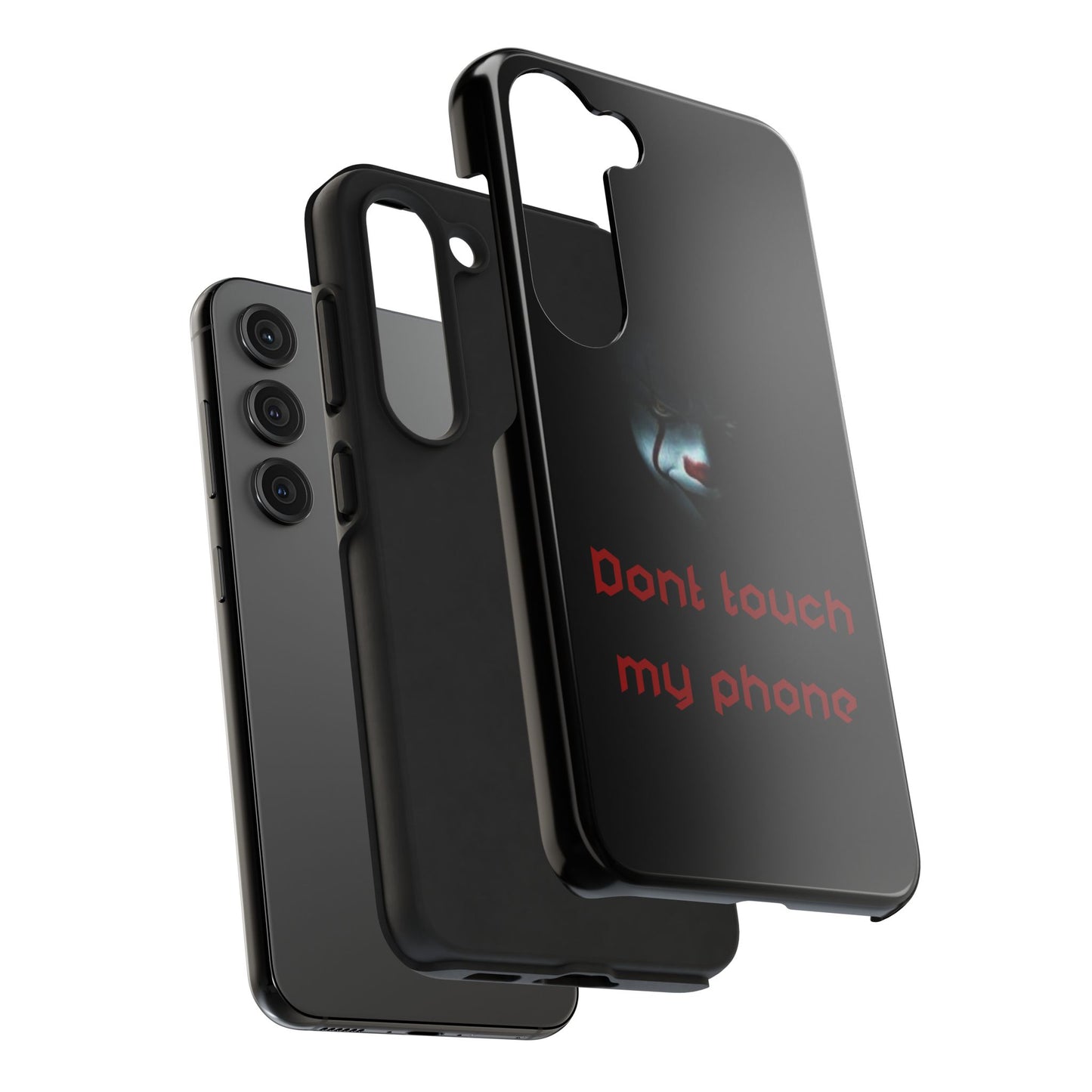 🤡 Creepy Clown Tough Phone Case – "Don’t Touch My Phone" Design for iPhone & Android