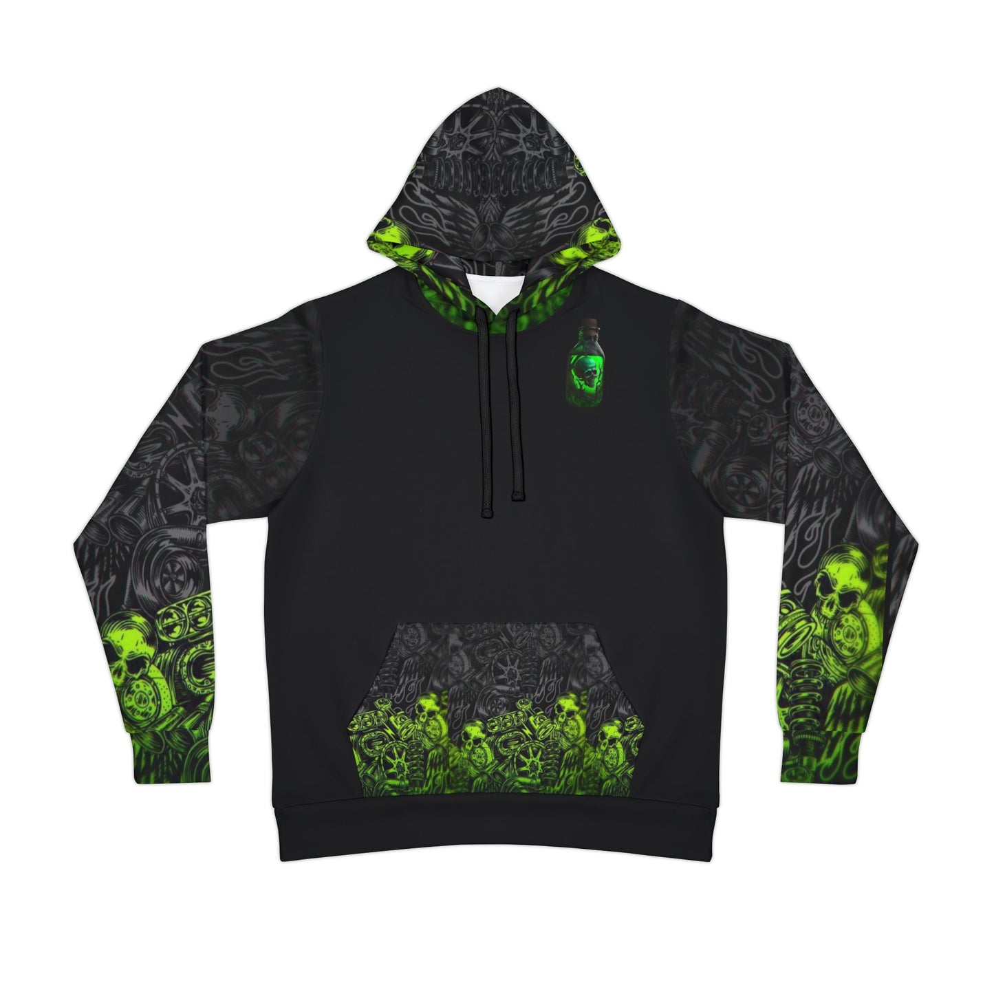 💀 Vibrant Green Skull Graphic Hoodie – Bold & Edgy Streetwear for Men & Women
