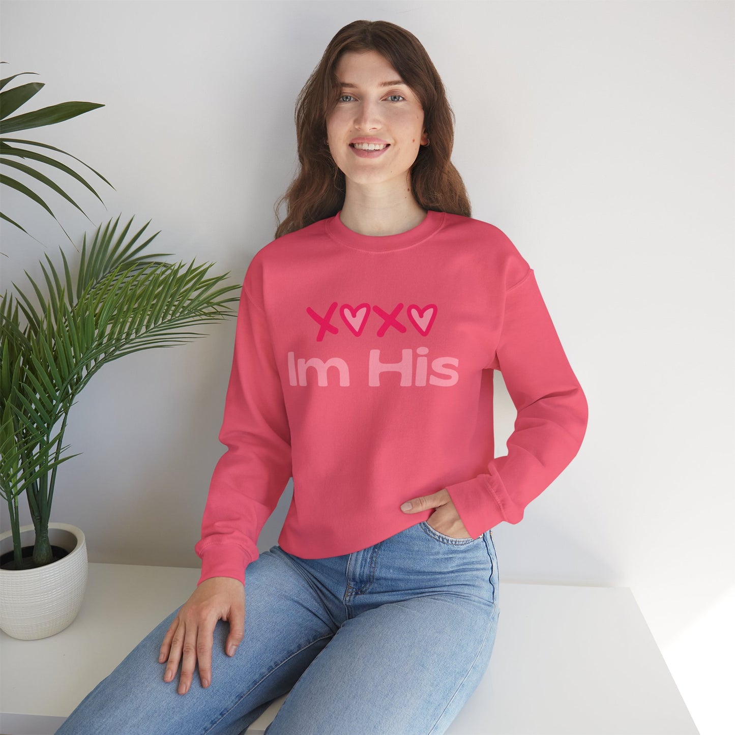 Cotton Blush XOXO Sweatshirt for Women – I’m His Romantic Everyday Lovewear