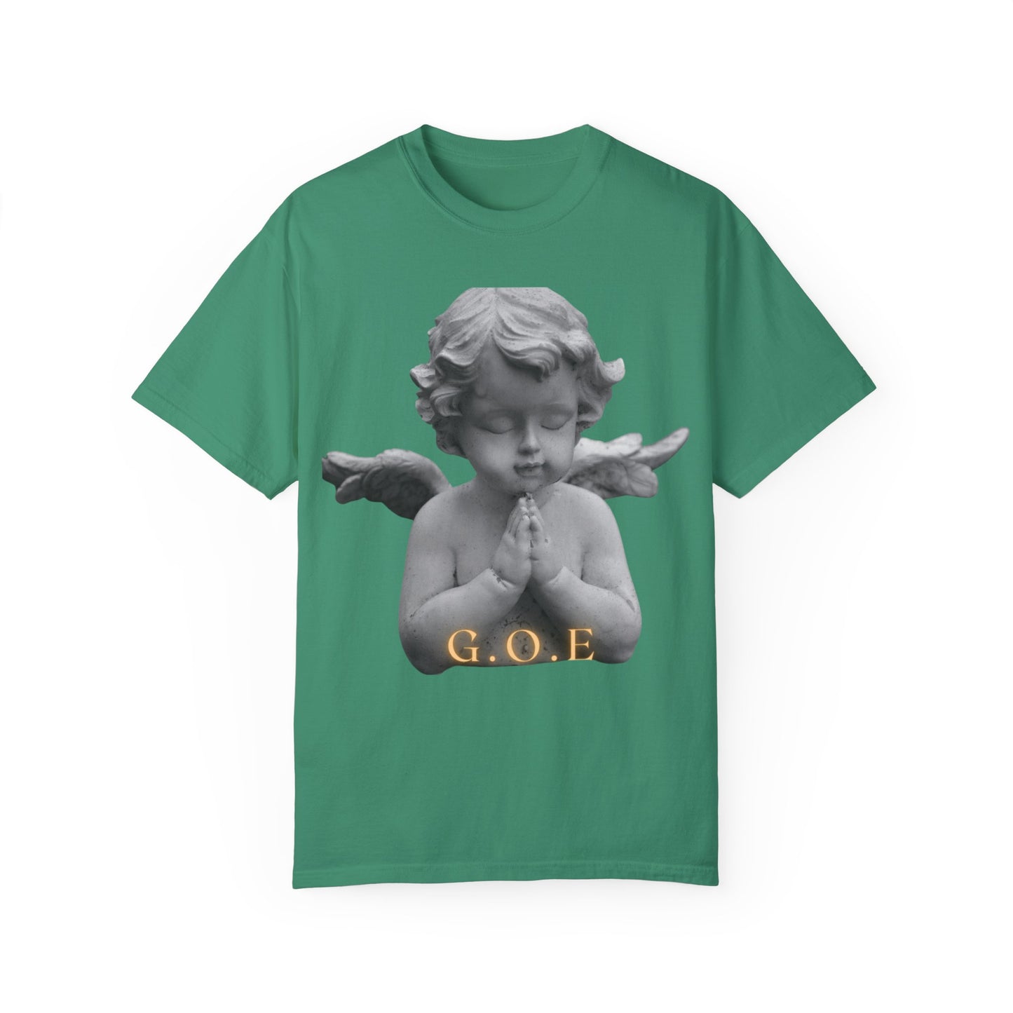 Heavenly White Men & Women T-Shirt – "G.O.E Angel" (God Over Everything) Faith-Inspired Tee