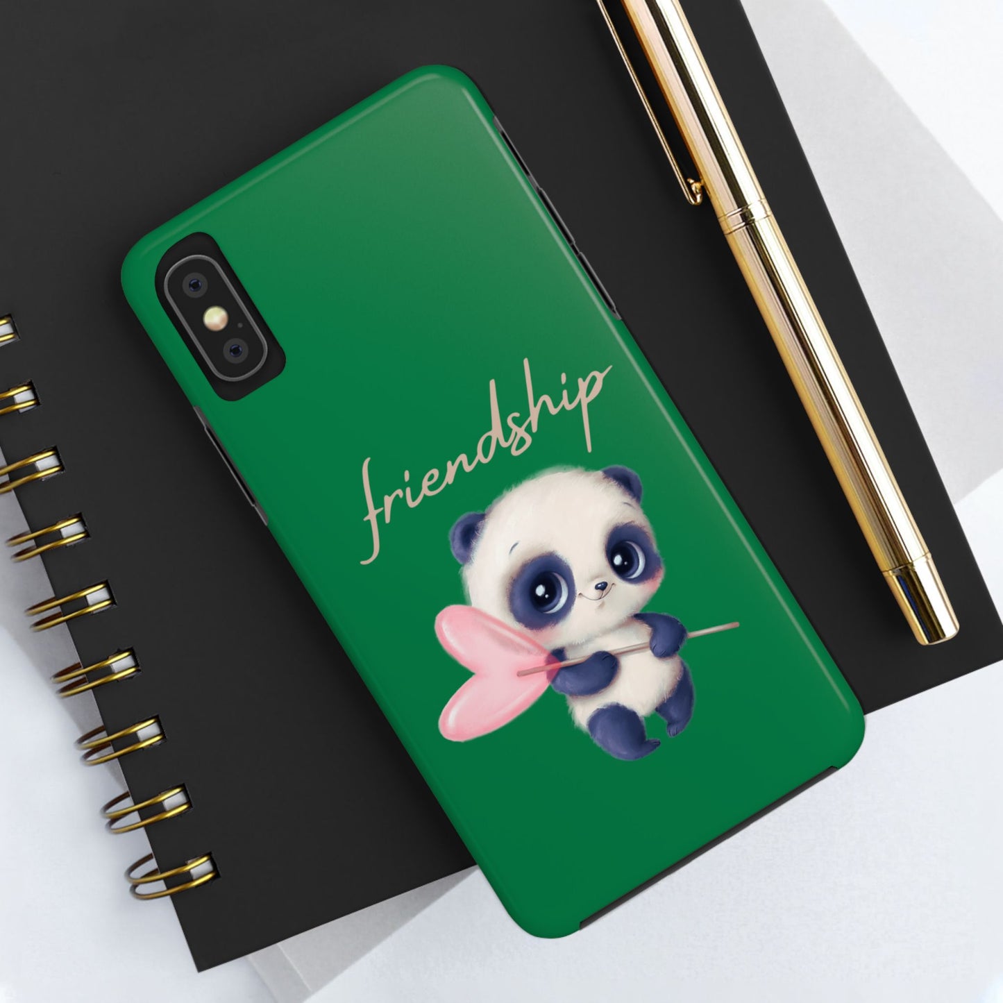 Phone case- Cute Panda Friendship Tough Phone Case - Durable Protection