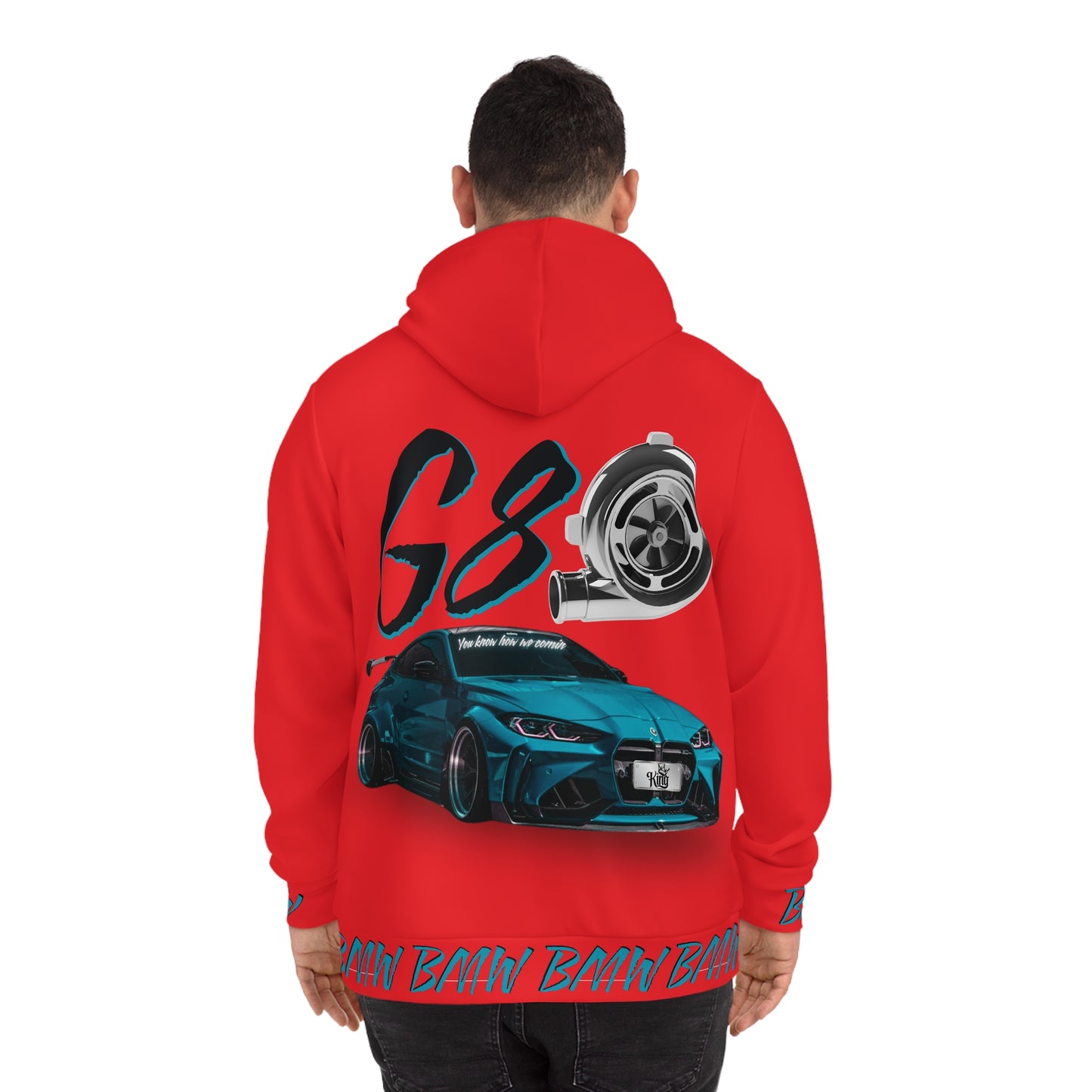 🔥 G80 BMW Turbocharged Hoodie – Bold Red Performance Streetwear for Car Enthusiasts 🚗💨
