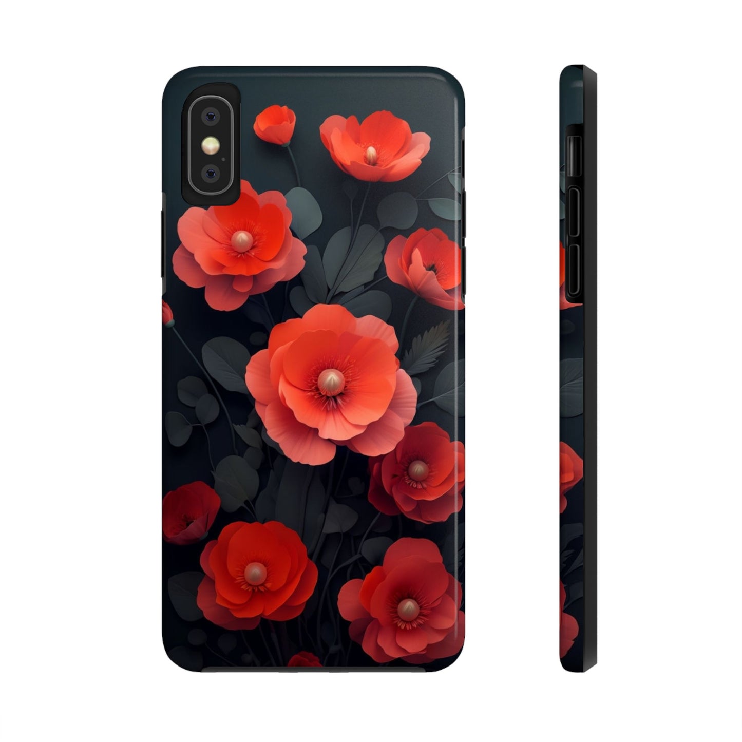 Vibrant Floral Tough Phone Case - Durable Protection with Gorgeous Red Poppies for iPhones & Androids πΊπ±