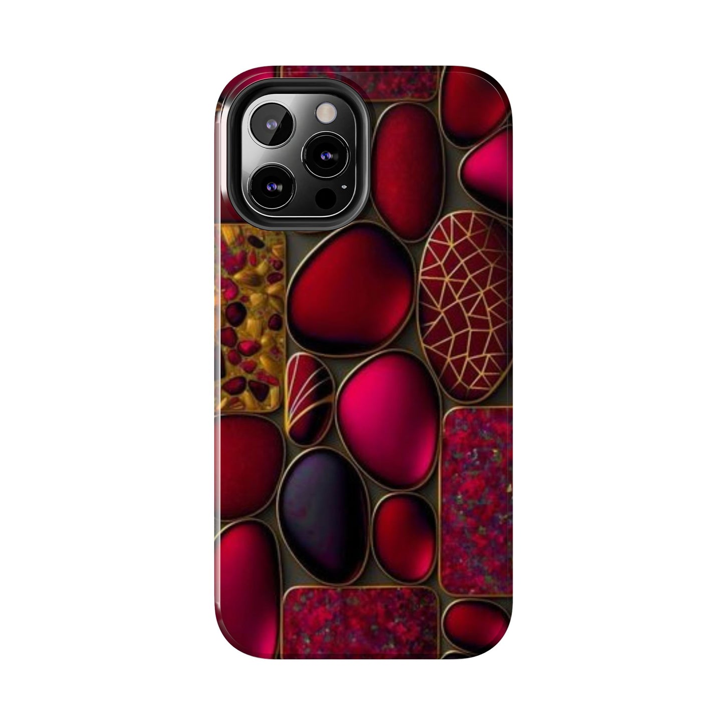 🔴 Tough Phone Cases – Red Stones Design for iPhone & Android – Durable Protection & Stylish Look