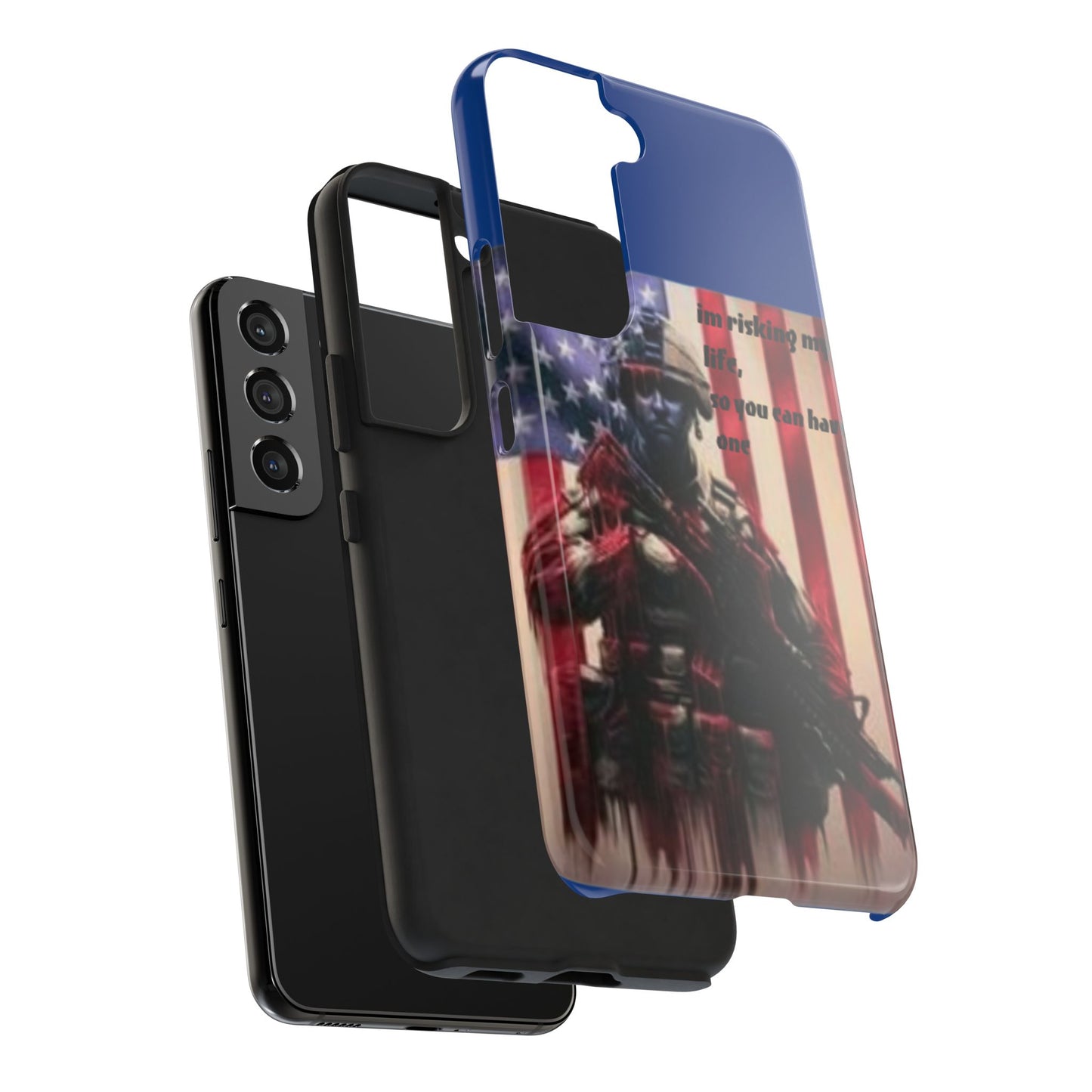 Patriotic Tough Phone Case - 'I'm Risking My Life' Design