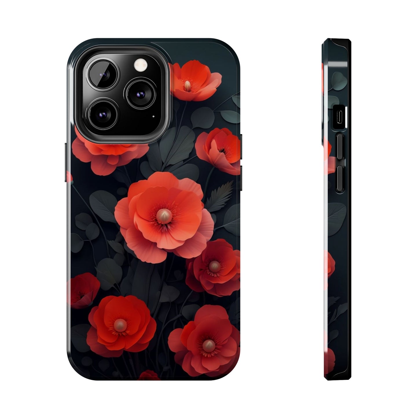 Vibrant Floral Tough Phone Case - Durable Protection with Gorgeous Red Poppies for iPhones & Androids πΊπ±