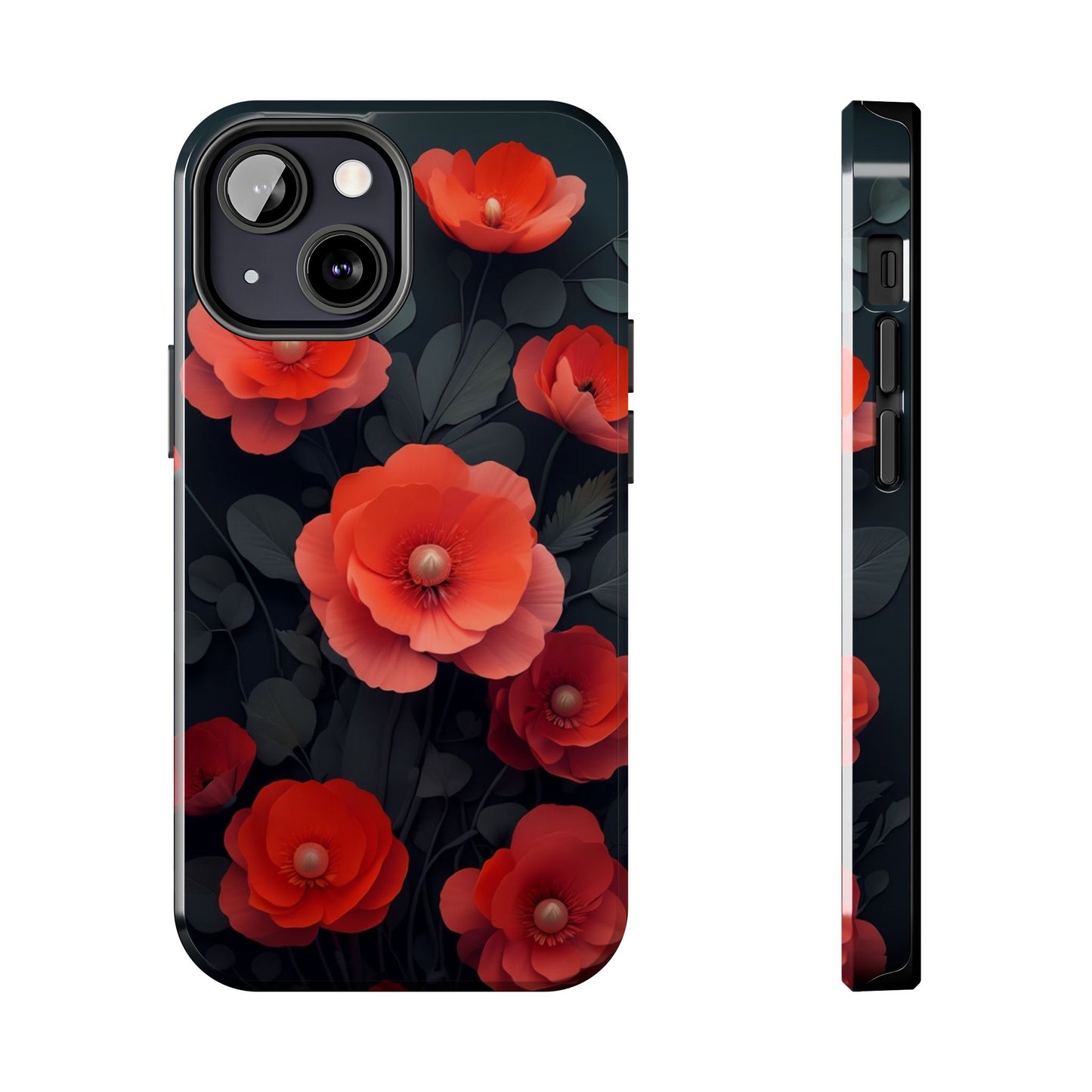 Vibrant Floral Tough Phone Case - Durable Protection with Gorgeous Red Poppies for iPhones & Androids πΊπ±