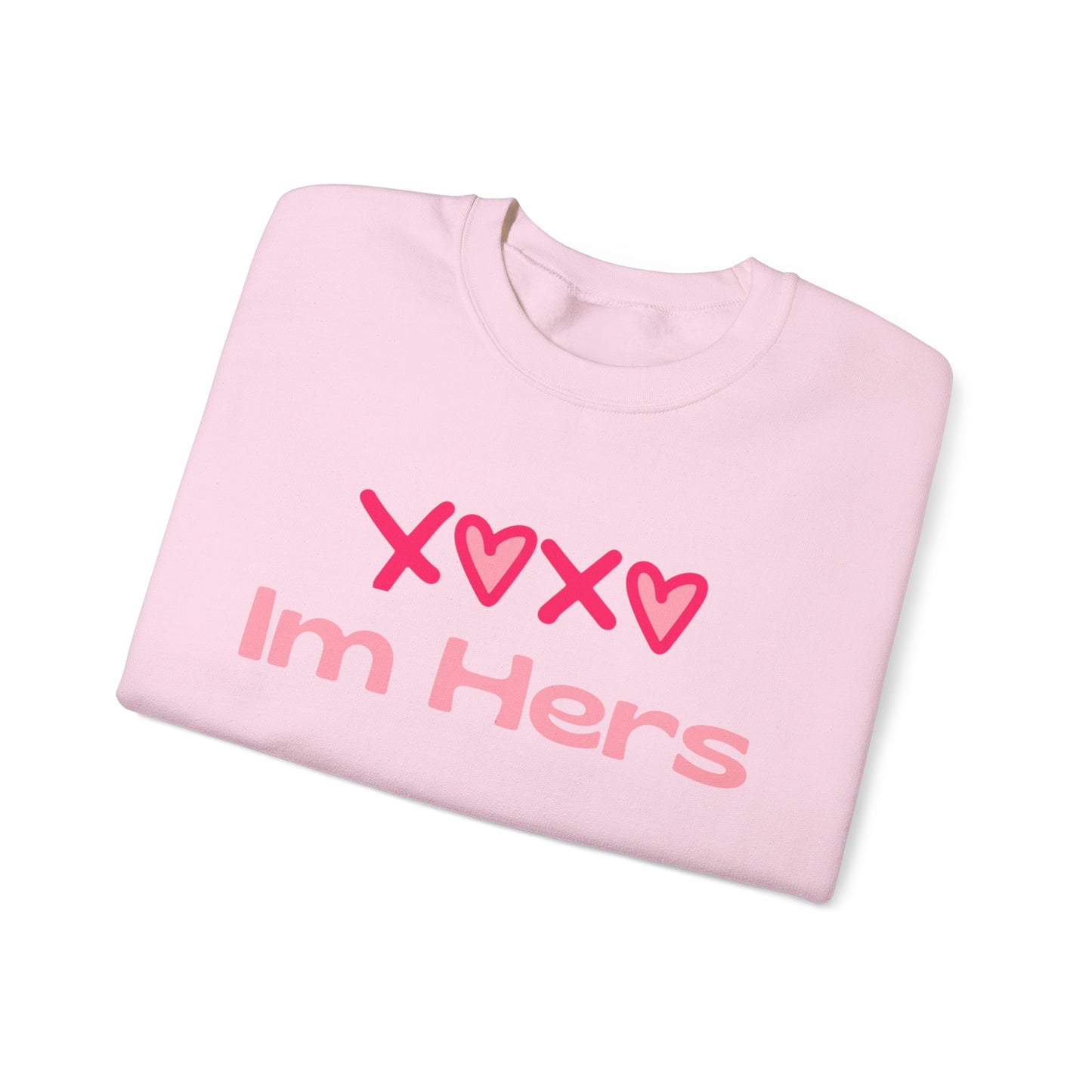 "XOXO ‘I’m His’ Crewneck Sweatshirt – Romantic Unisex Pullover | Cozy Valentine’s Day & Everyday Love Apparel"