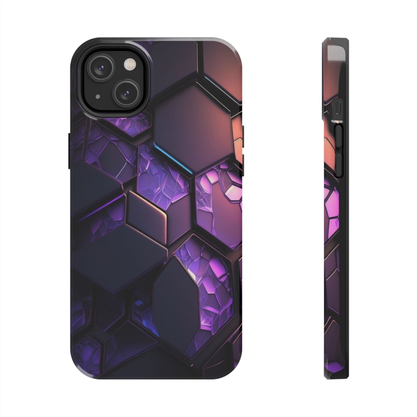 Hexagonal Tough Phone Case - Vibrant Protective Design for Tech Enthusiasts