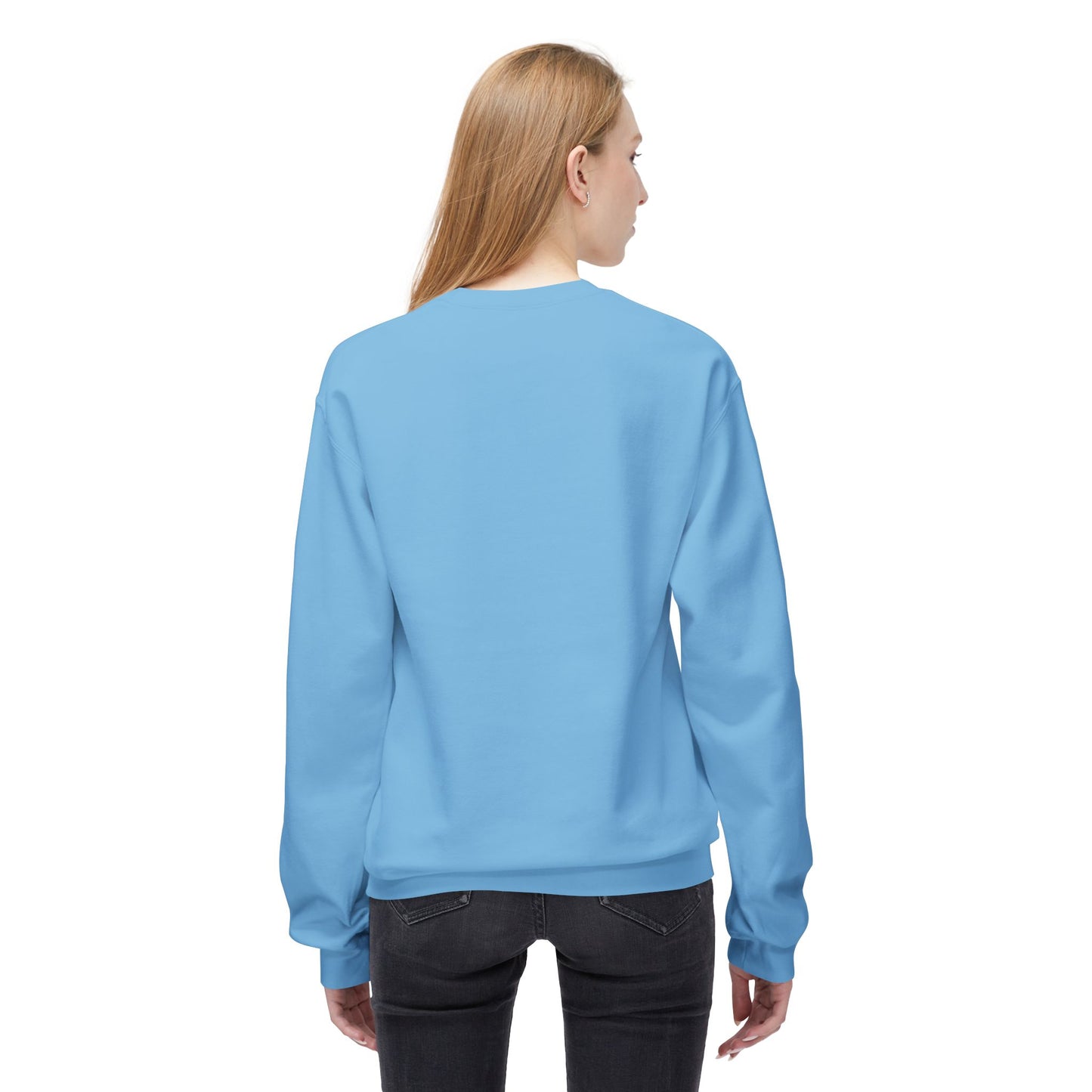 Snow Petal White Fleece Sweatshirt for Her – Soft Cozy Love-Inspired Gift