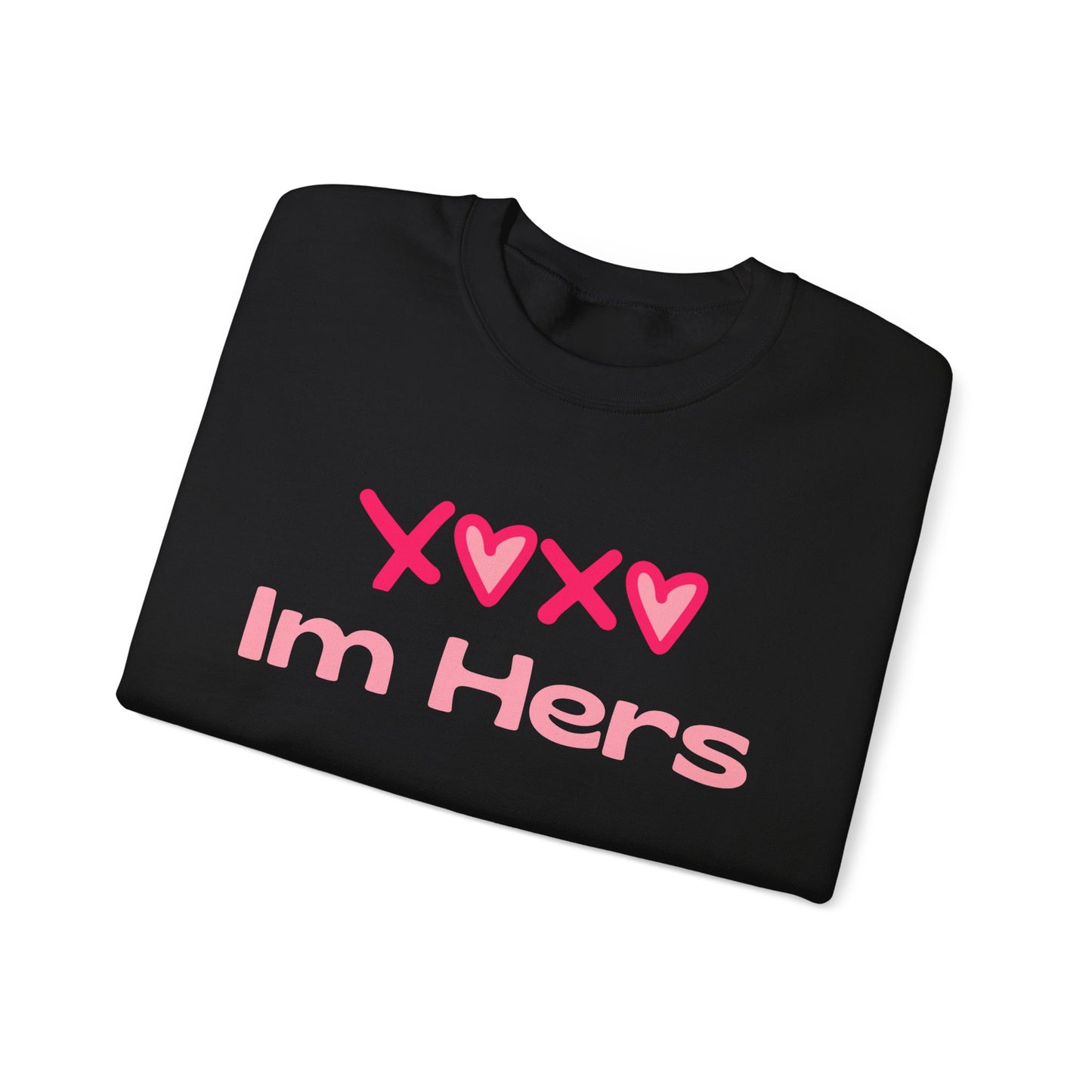 "XOXO ‘I’m His’ Crewneck Sweatshirt – Romantic Unisex Pullover | Cozy Valentine’s Day & Everyday Love Apparel"