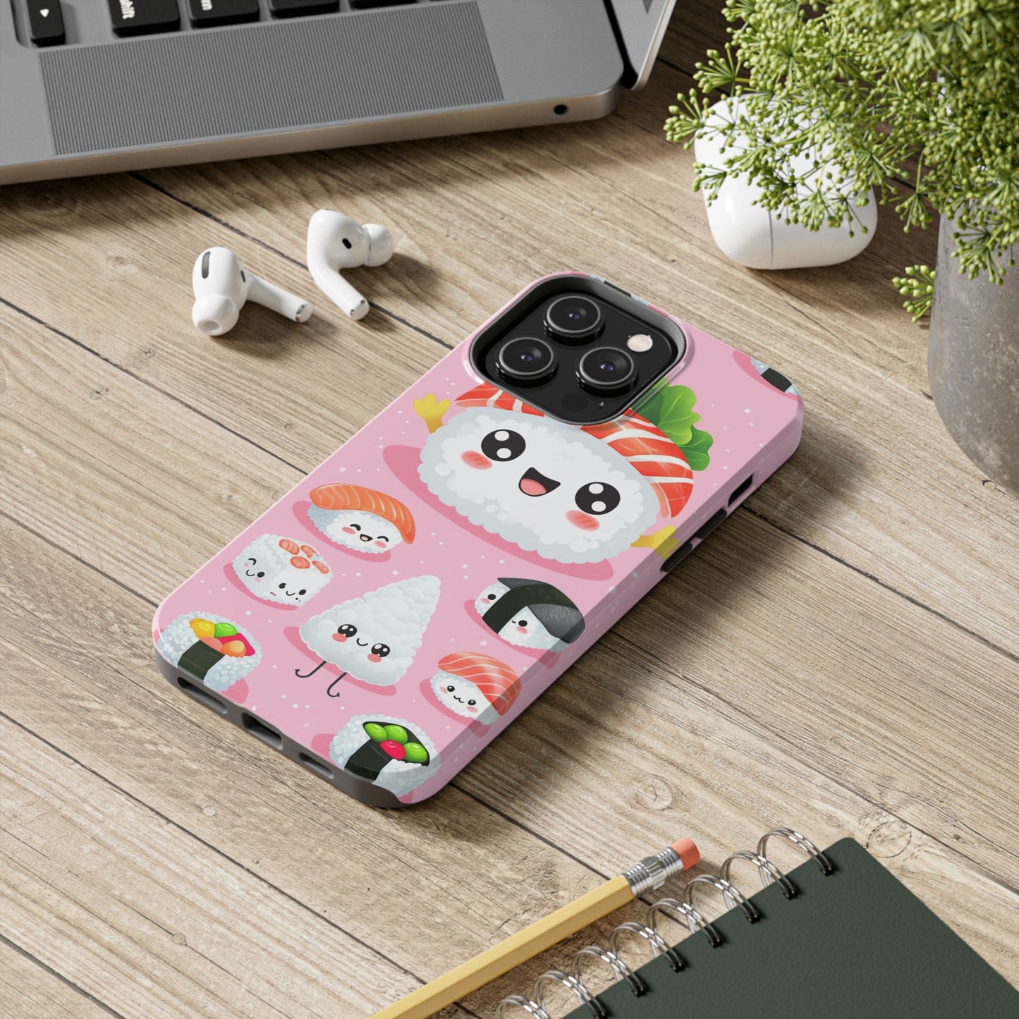 Adorable Sushi Tough Phone Case | Cute Kawaii Design for Food Lovers