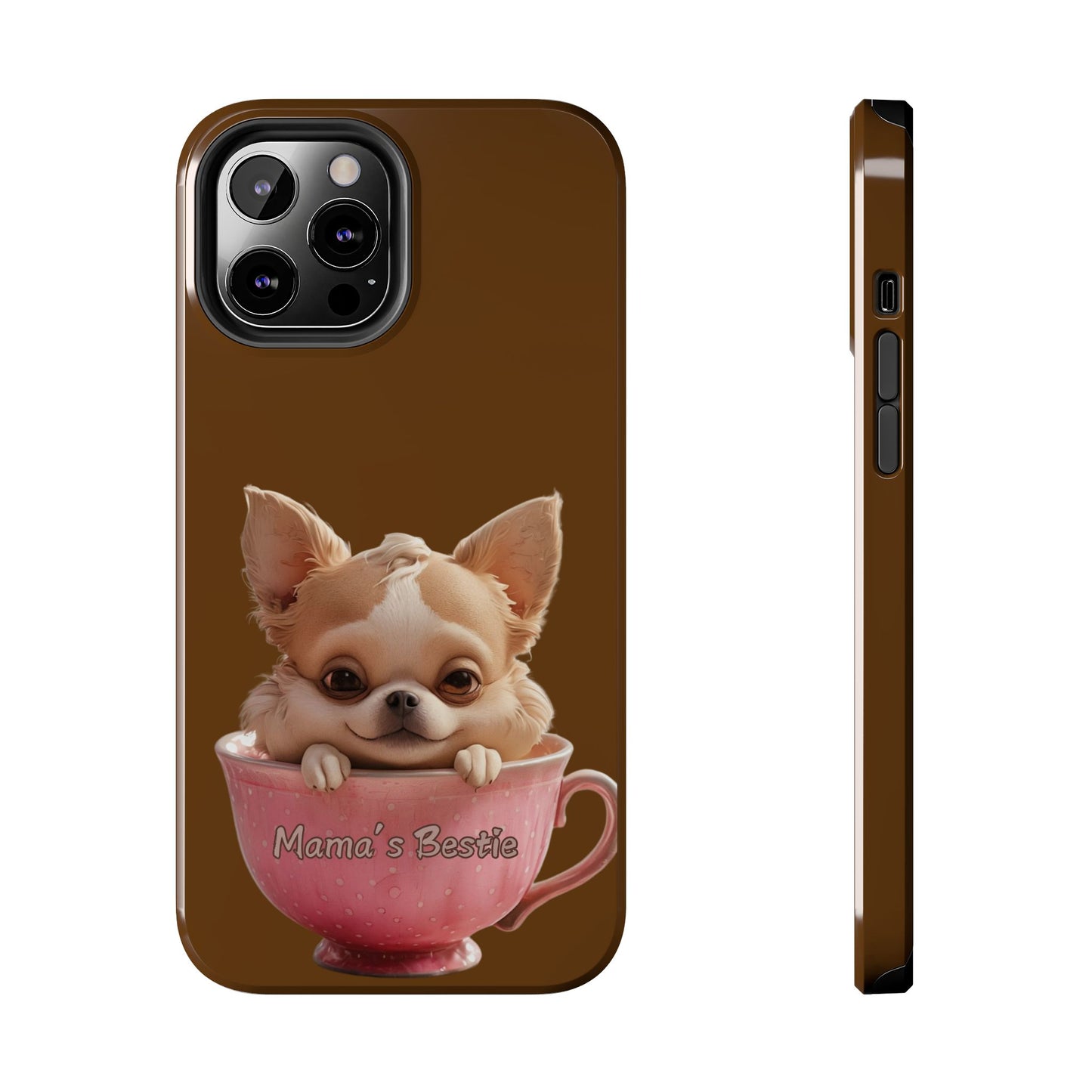 Cute Chihuahua Tough Phone Case - 'Mama's Bestie' Design