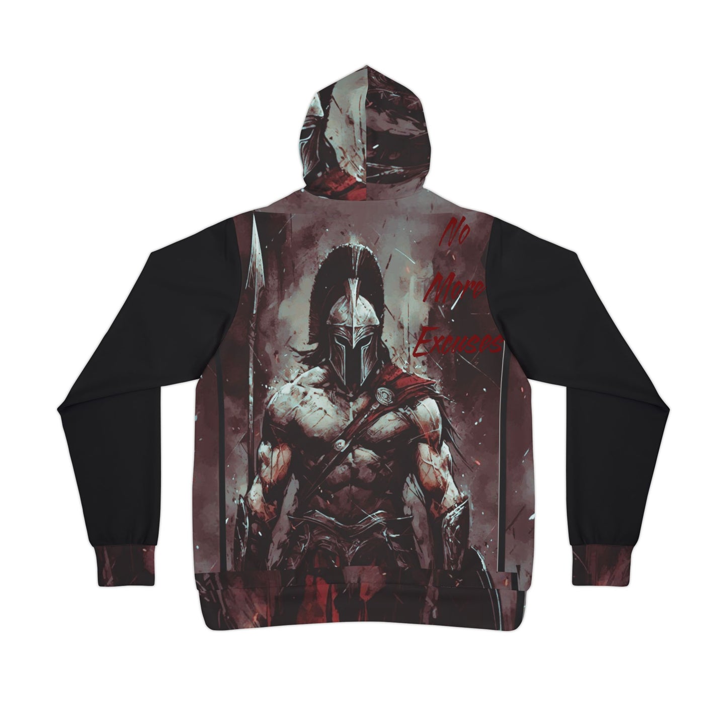 Shadow Forge Black Hoodie for Men & Women – No More Excuses Warrior Graphic Motivational Wear