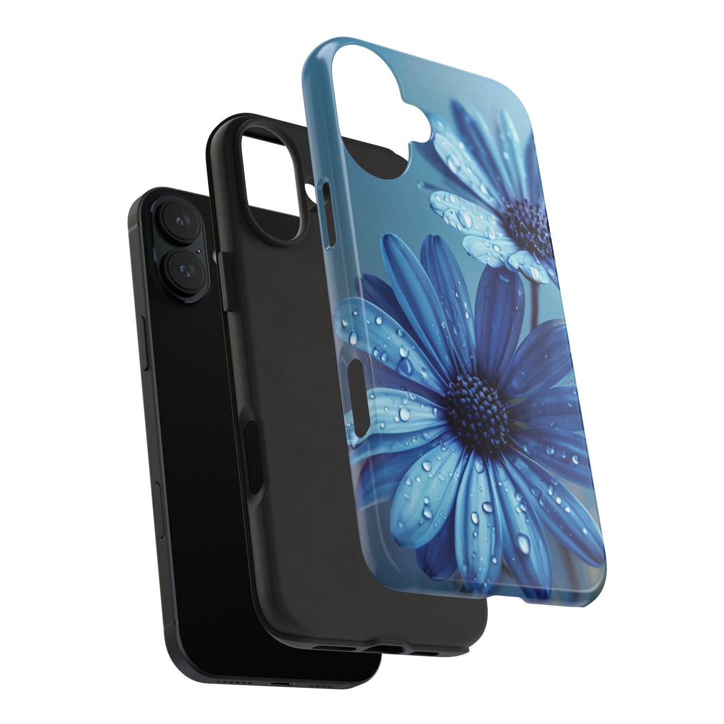 Blue Floral Tough Phone Case - Durable & Stylish Protection