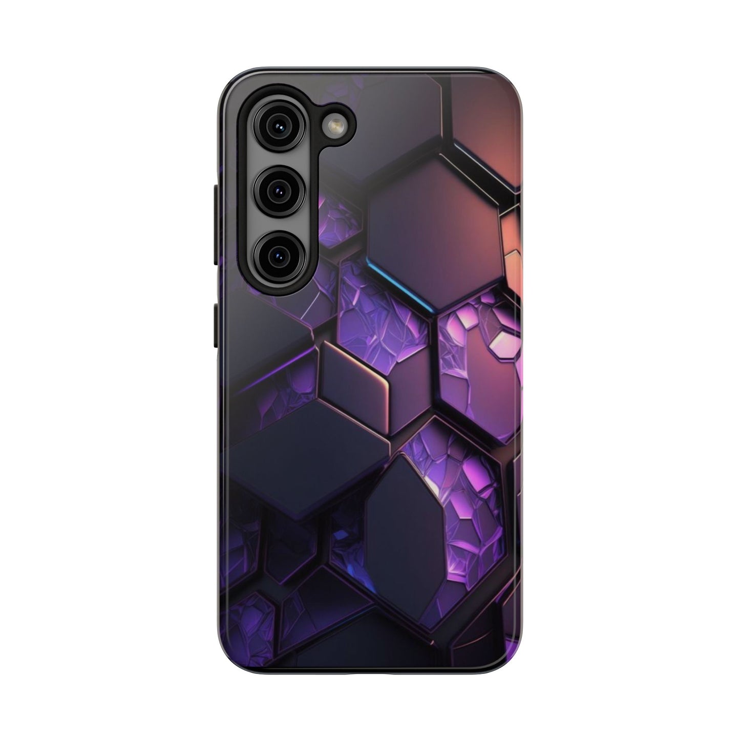 Hexagonal Tough Phone Case - Vibrant Protective Design for Tech Enthusiasts
