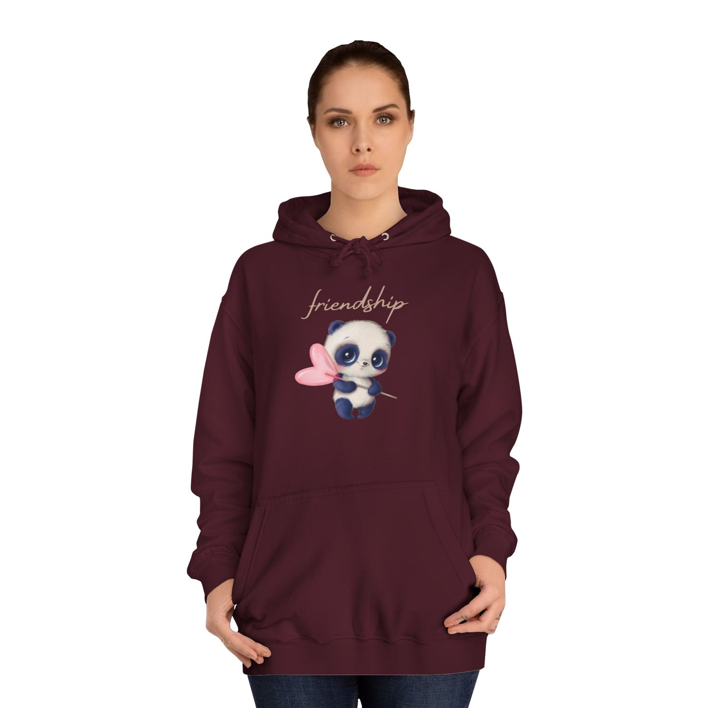 Soft Cloud Cute Sweater for Women – "Friendship Panda" Cozy Graphic Pullover