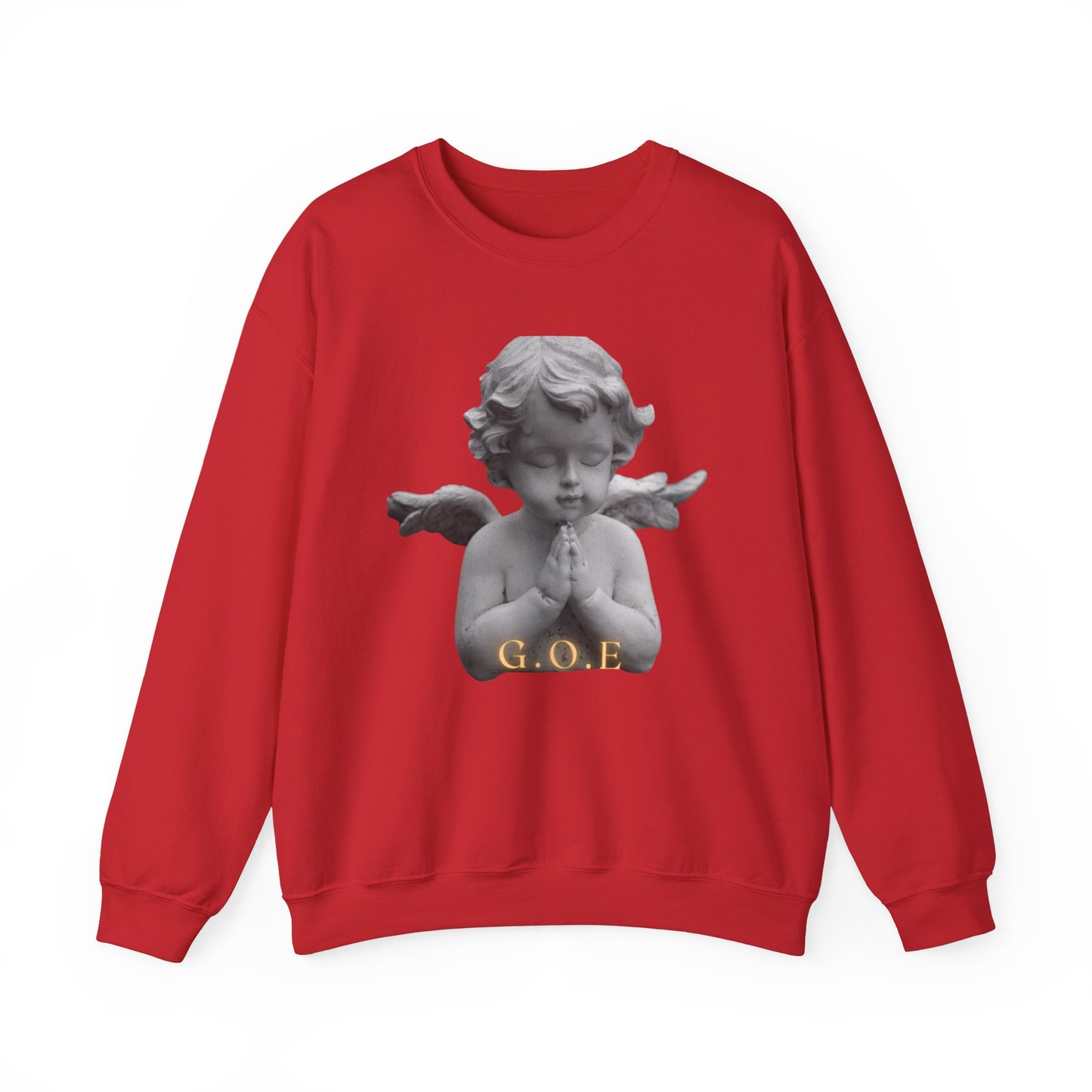 Pure Cloud Men & Women’s Sweater – "G.O.E Angel" (God Over Everything) Faith-Inspired Pullover