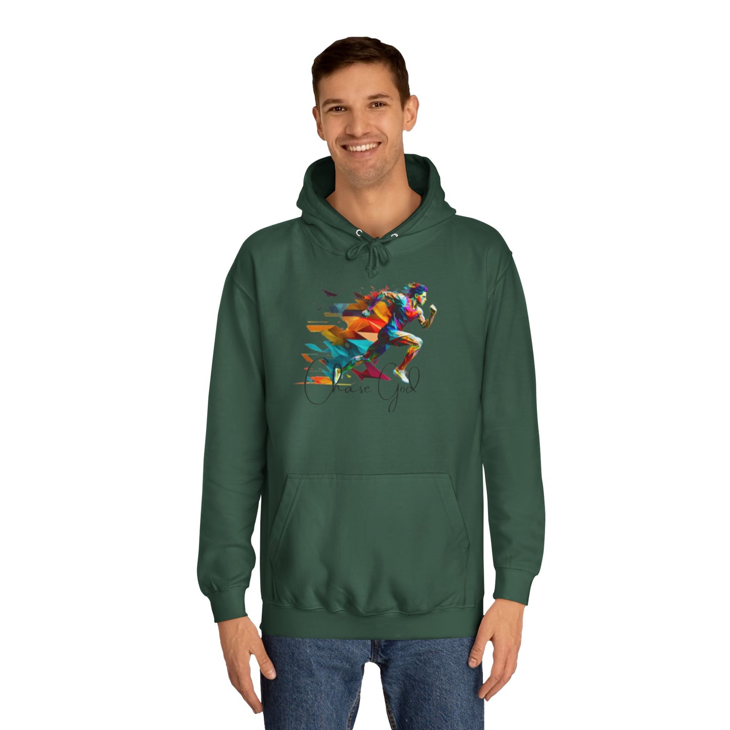 Angel White Faith Hoodie for Men – "Chase God, Inspire & Elevate" Spiritual Motivation Wear