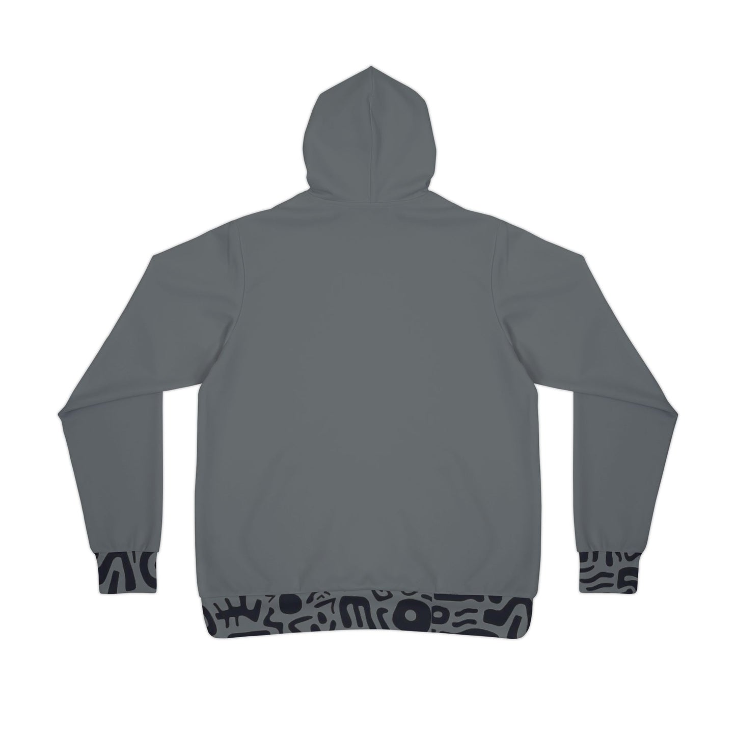 🏋️♂️ Bold Grey & Black Pattern Athletic Hoodie – Tribal-Inspired Design for Comfort & Style