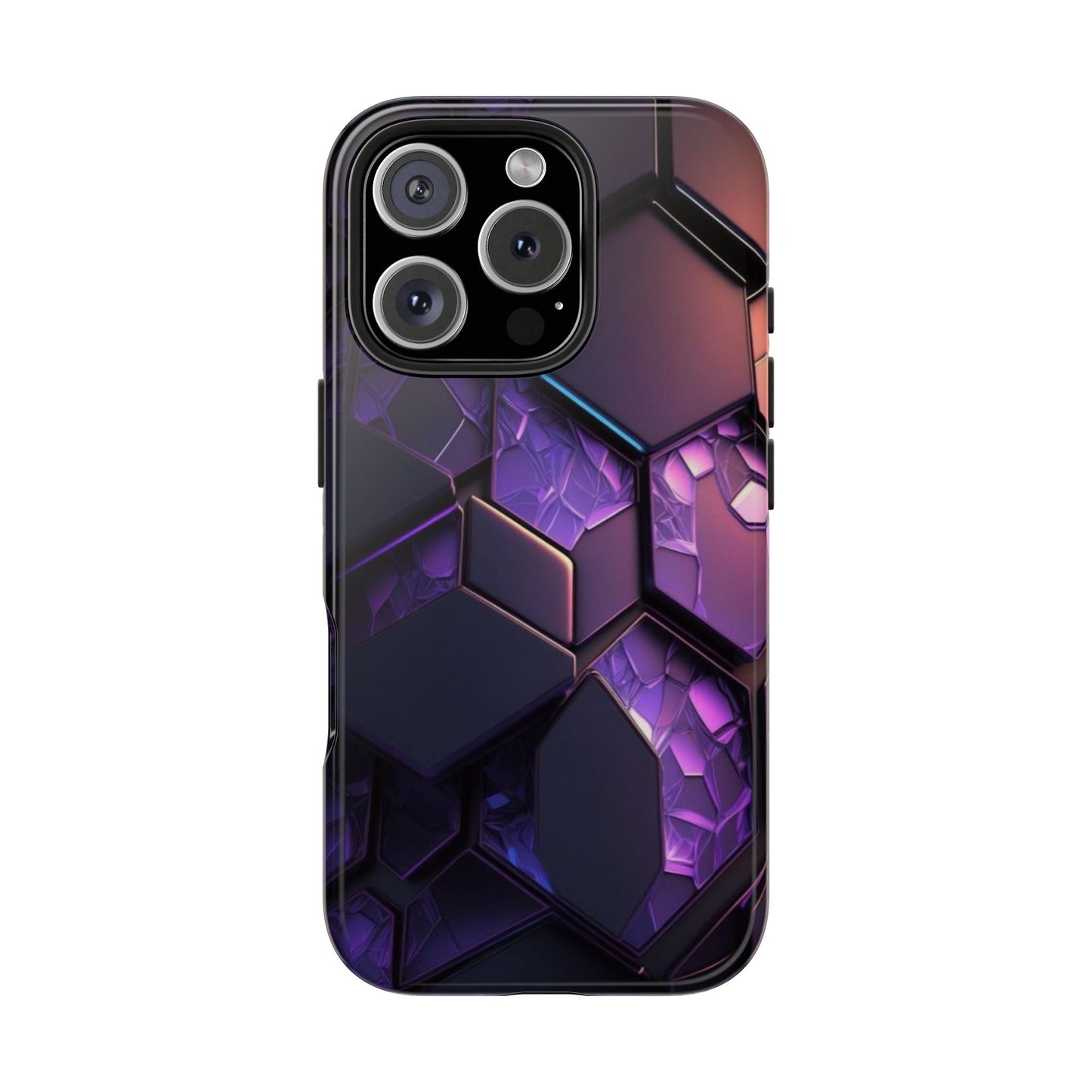 Hexagonal Tough Phone Case - Vibrant Protective Design for Tech Enthusiasts