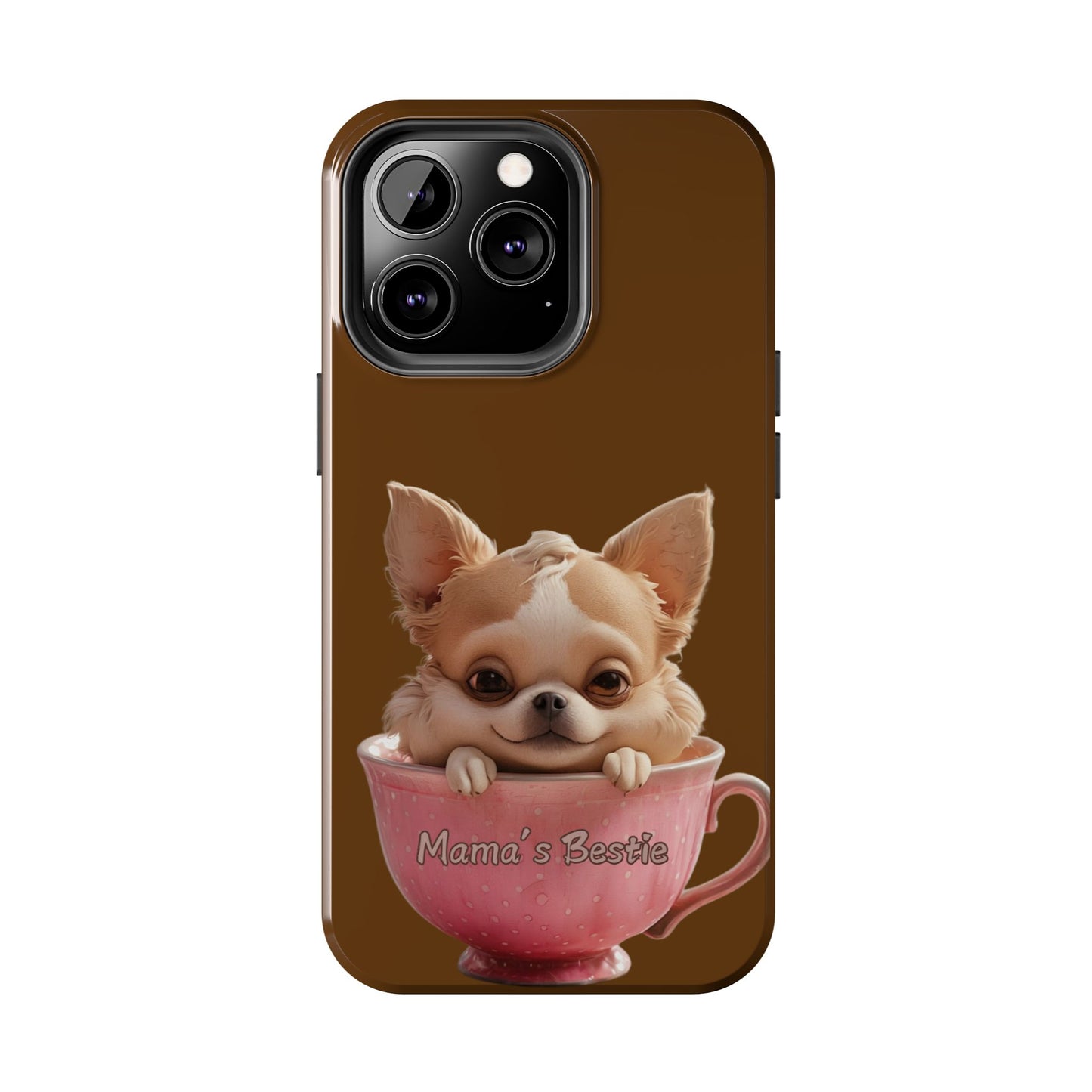 Cute Chihuahua Tough Phone Case - 'Mama's Bestie' Design