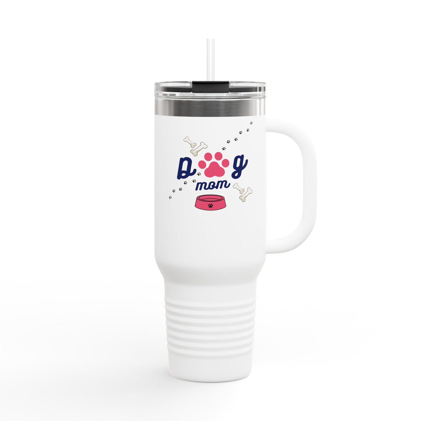🐶 Dog Mom Insulated Travel Mug – 40oz Stainless Steel Coffee Cup for Pet Lovers