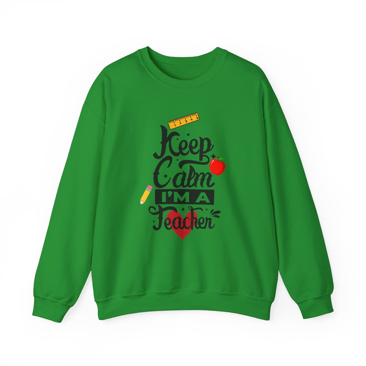 Chalkboard Calm Baby Blue Sweatshirt for Women – Keep Calm I'm a Teacher Appreciation Crew