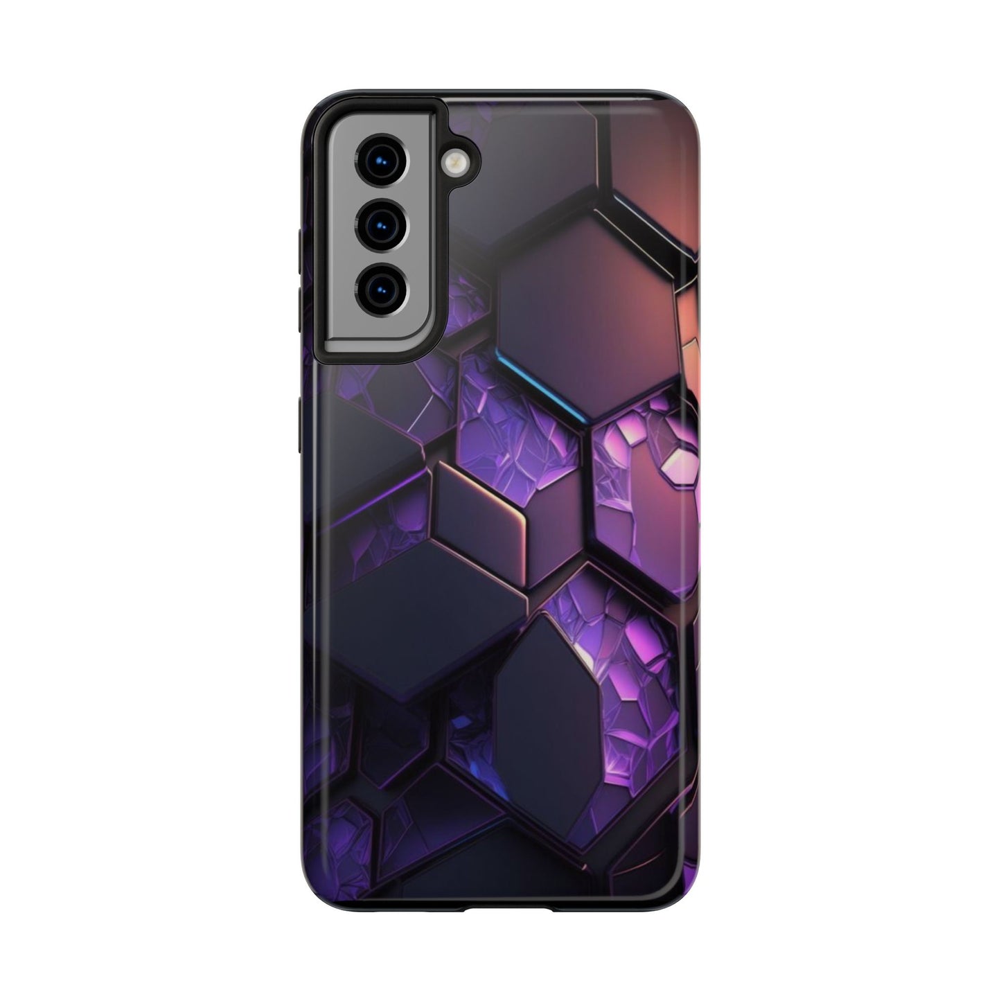 Hexagonal Tough Phone Case - Vibrant Protective Design for Tech Enthusiasts