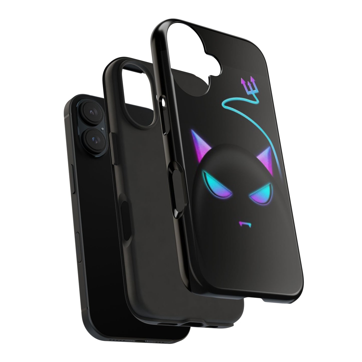 Demonic Cat Tough Phone Case - Cute & Edgy Phone Protection for Cat Lovers
