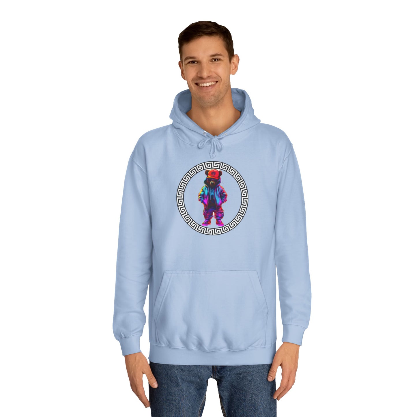 Cosmic Tie-Dye Bear Graphic Sweater – Vibrant Streetwear Pullover