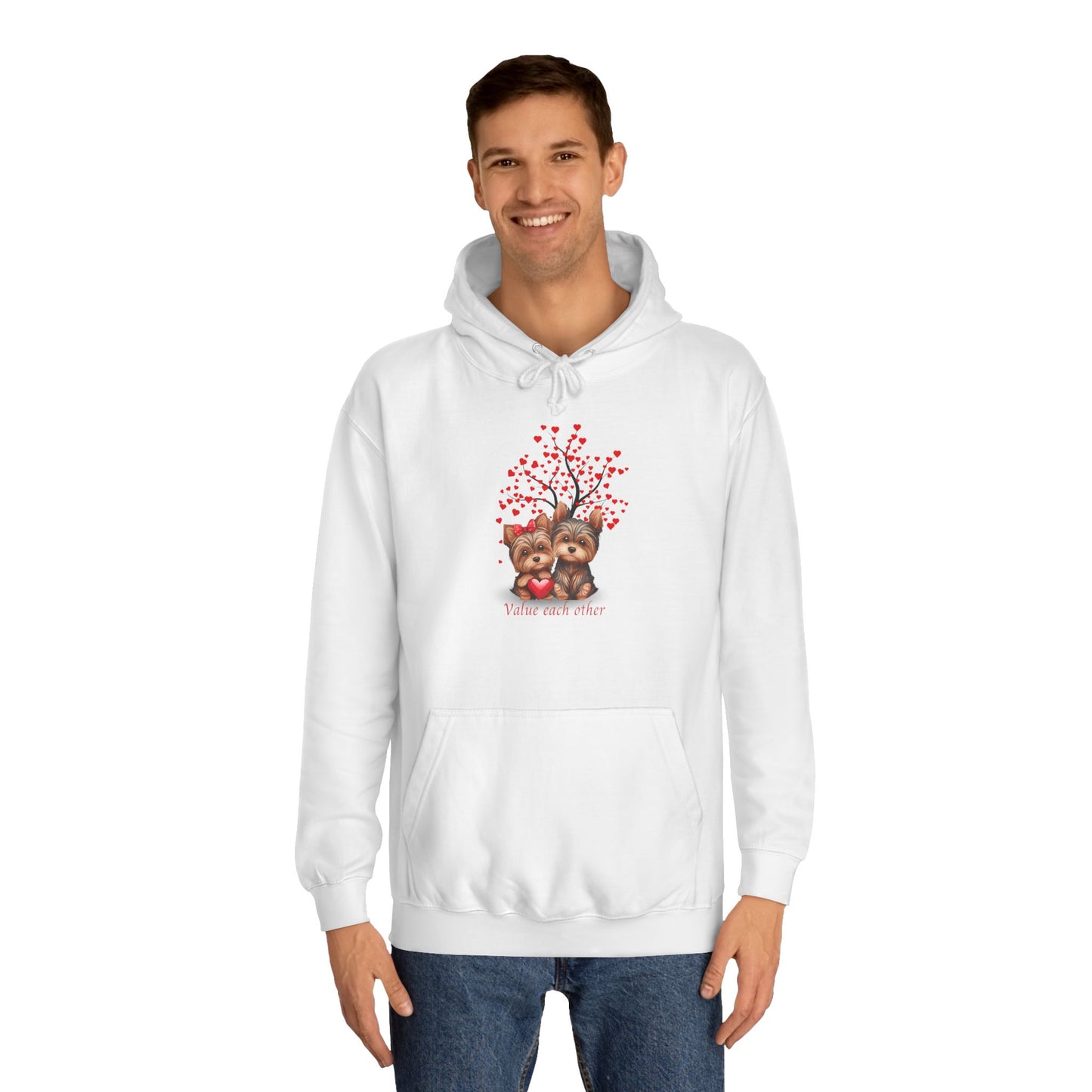 Baby Blue Hoodie for Him & Her – Perfect for Dog Lovers with Heart Paw Print Design