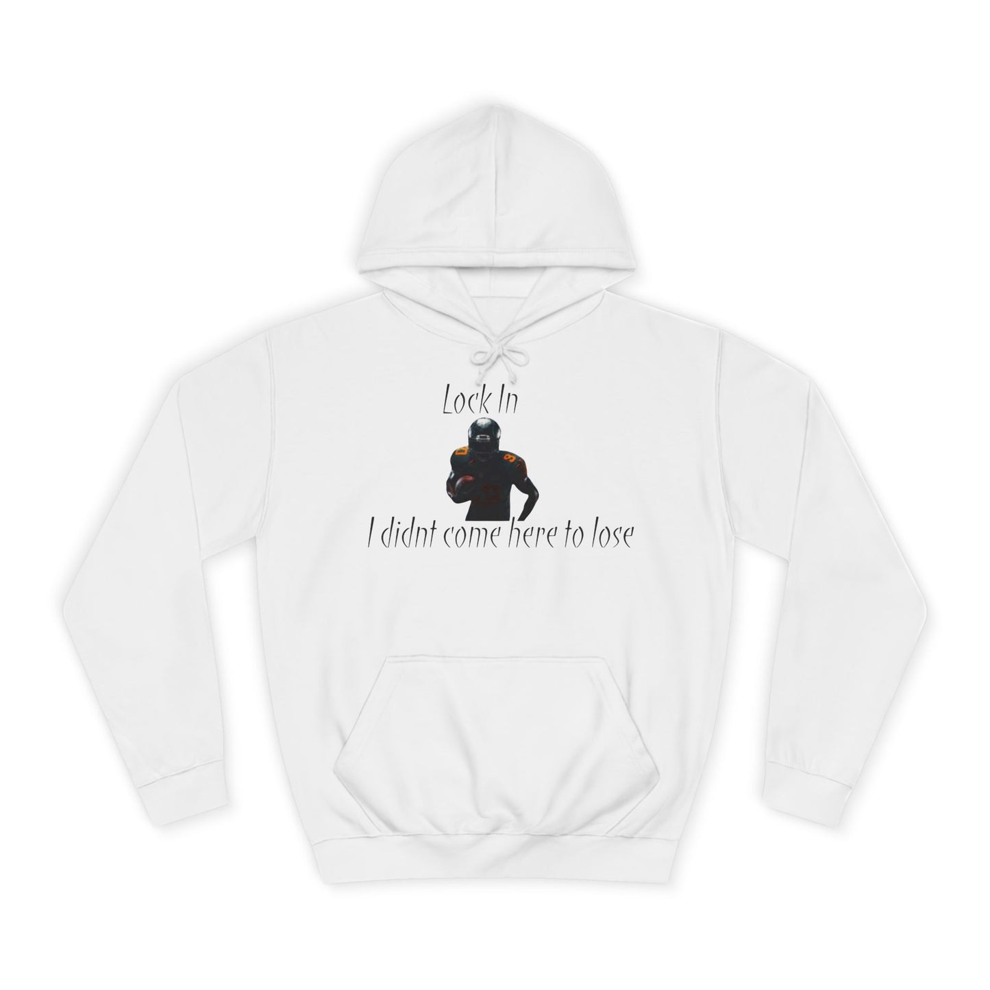 Glacier White Men’s NFL Hoodie – "Lock In" Football Edition Sweatshirt with Drawstrings & Kangaroo Pocket