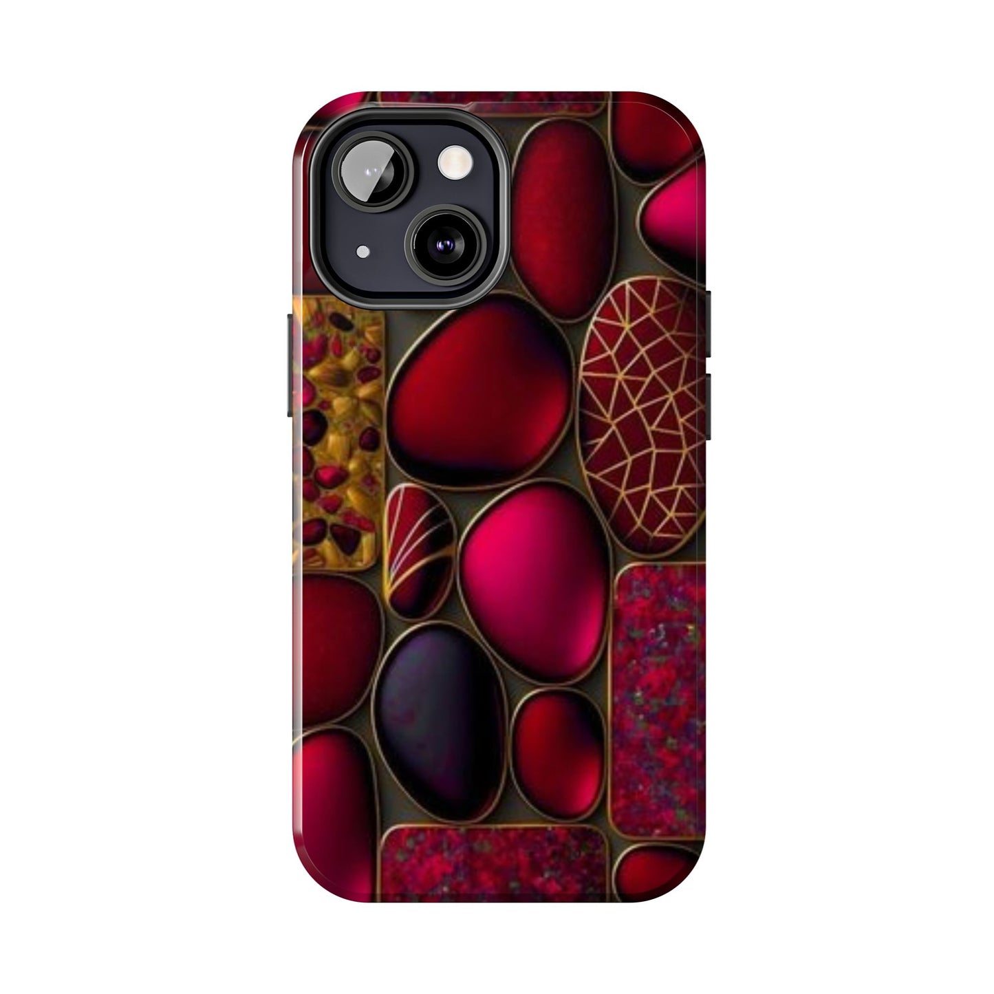 🔴 Tough Phone Cases – Red Stones Design for iPhone & Android – Durable Protection & Stylish Look