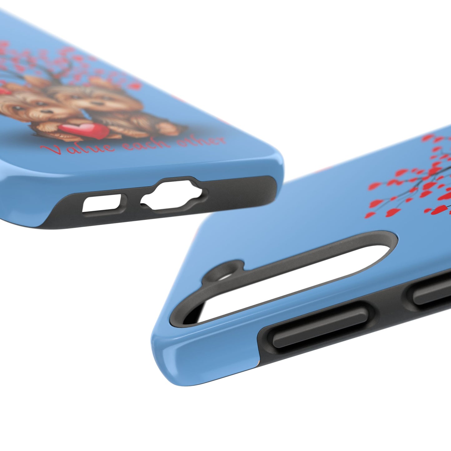 Cute Yorkshire Terrier Phone Case - "Value Each Other" Tough Case for Pet Lovers